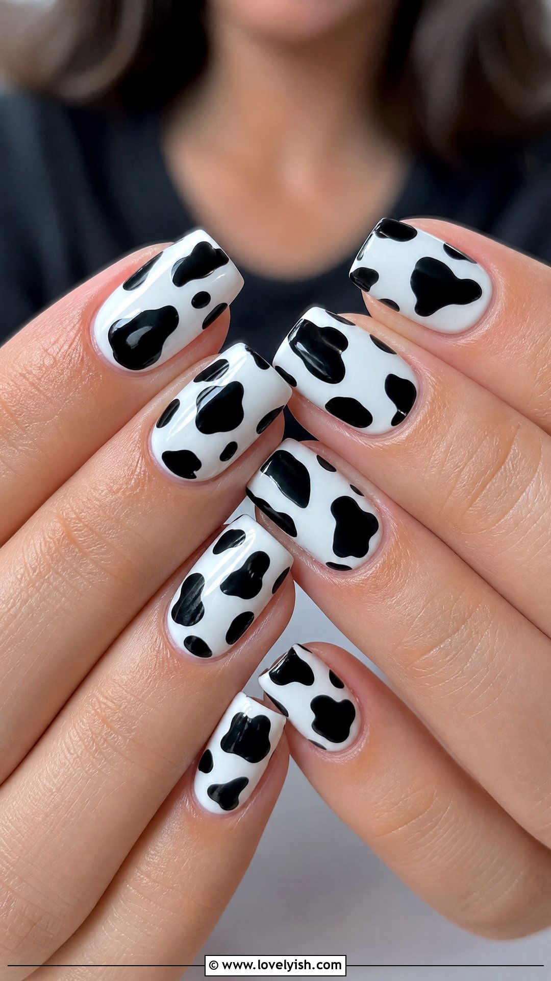 Cow Print Square Nails - 50 square nails - 50 square nails