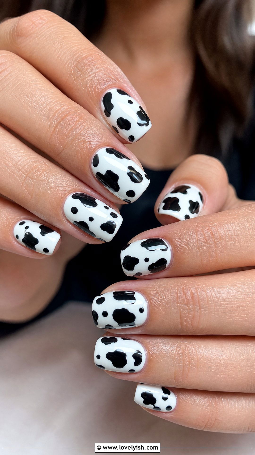 Cow Print Squoval Nails - 50 squoval nails - 50 squoval nails