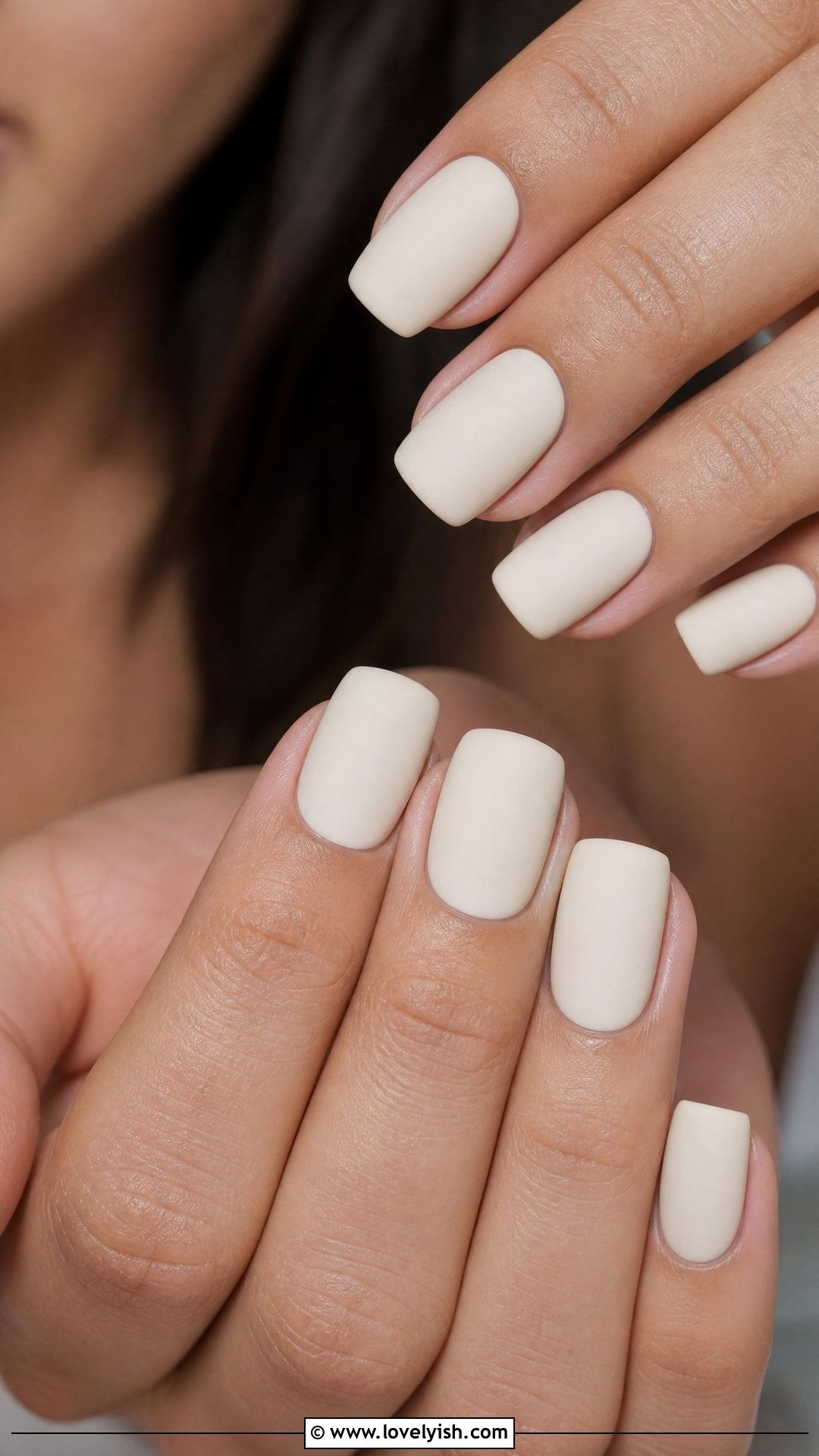 Cream Matte Nails - 50 simple nail art - 50 simple nail art