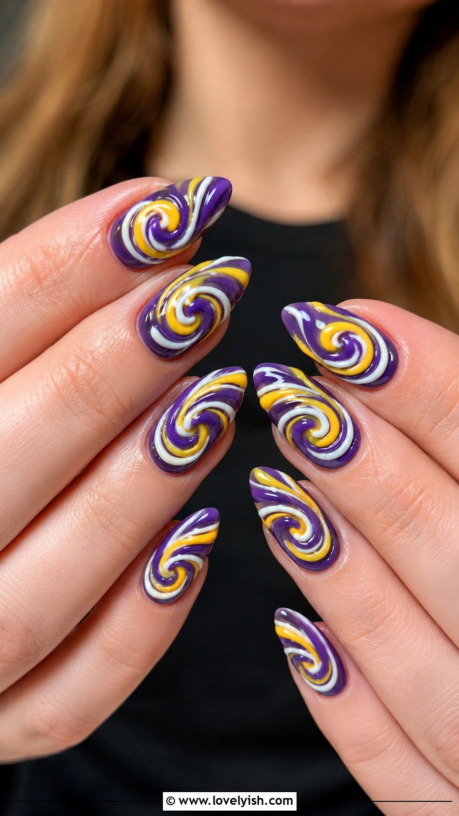 Creme Egg Swirl Easter Nails - 38 easter nail art ideas - 38 easter nail art ideas