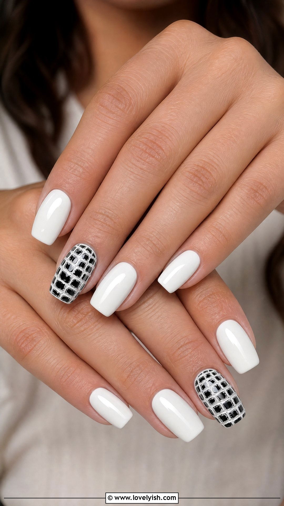 Croc Skin Print Nails - 50 black and white nail designs - 50 black and white nail designs