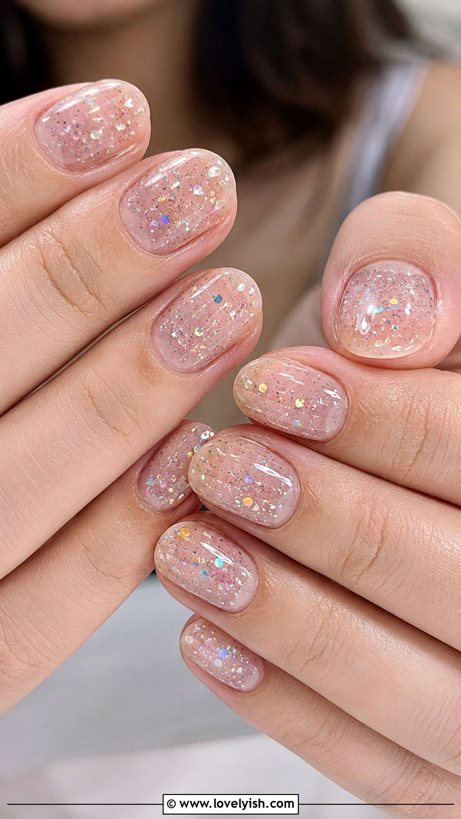 Crystal Clear Glitter Nails - 50 glitter nails - 50 glitter nails