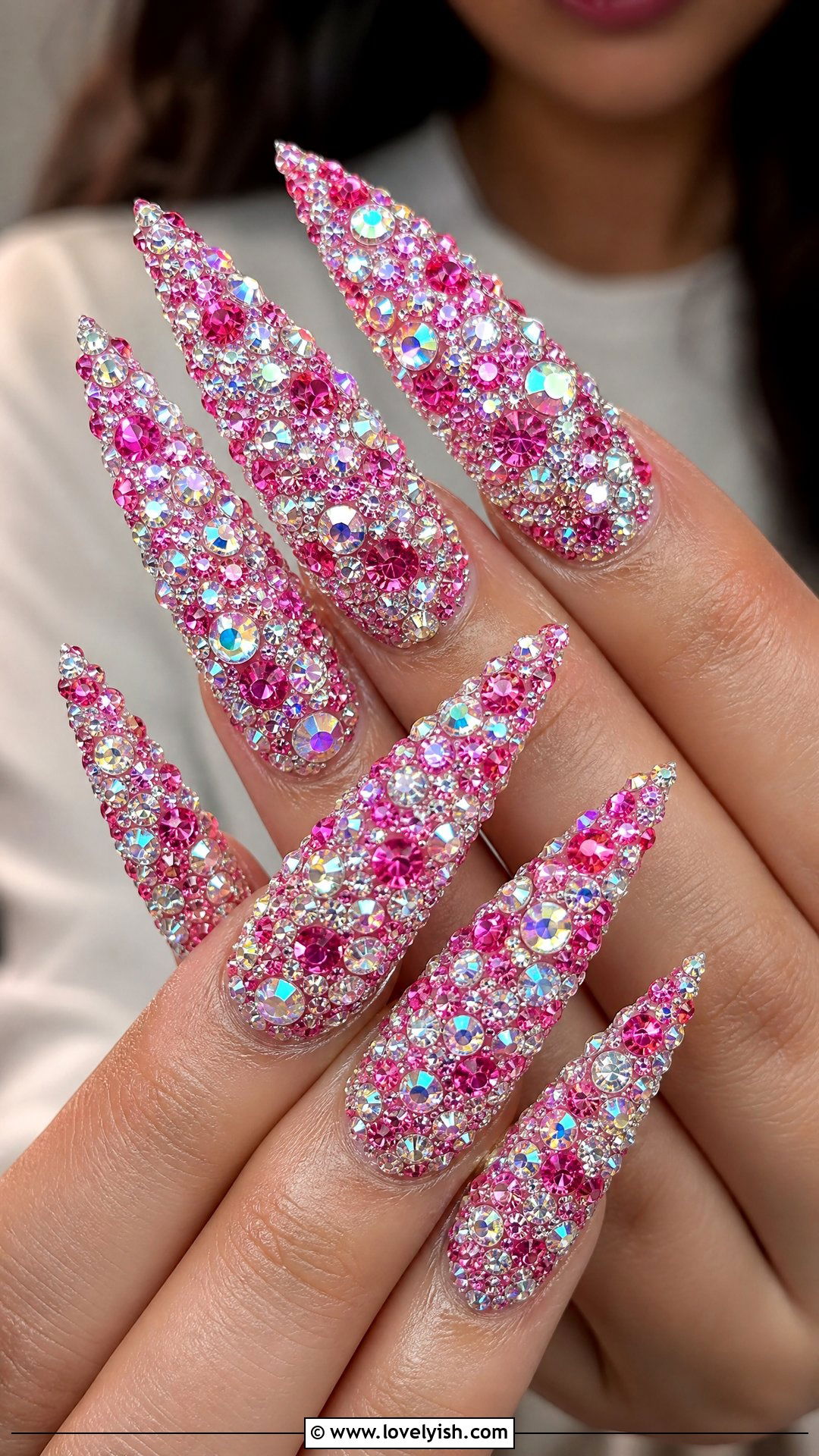 Crystal Encrusted Bling Nails - 50 crazy nail designs - 50 crazy nail designs