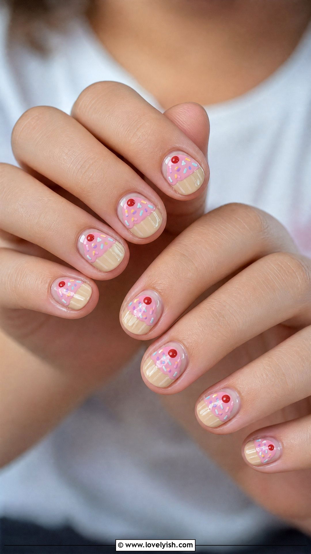 Cupcake Nails - 32 nail designs for kids - 32 nail designs for kids