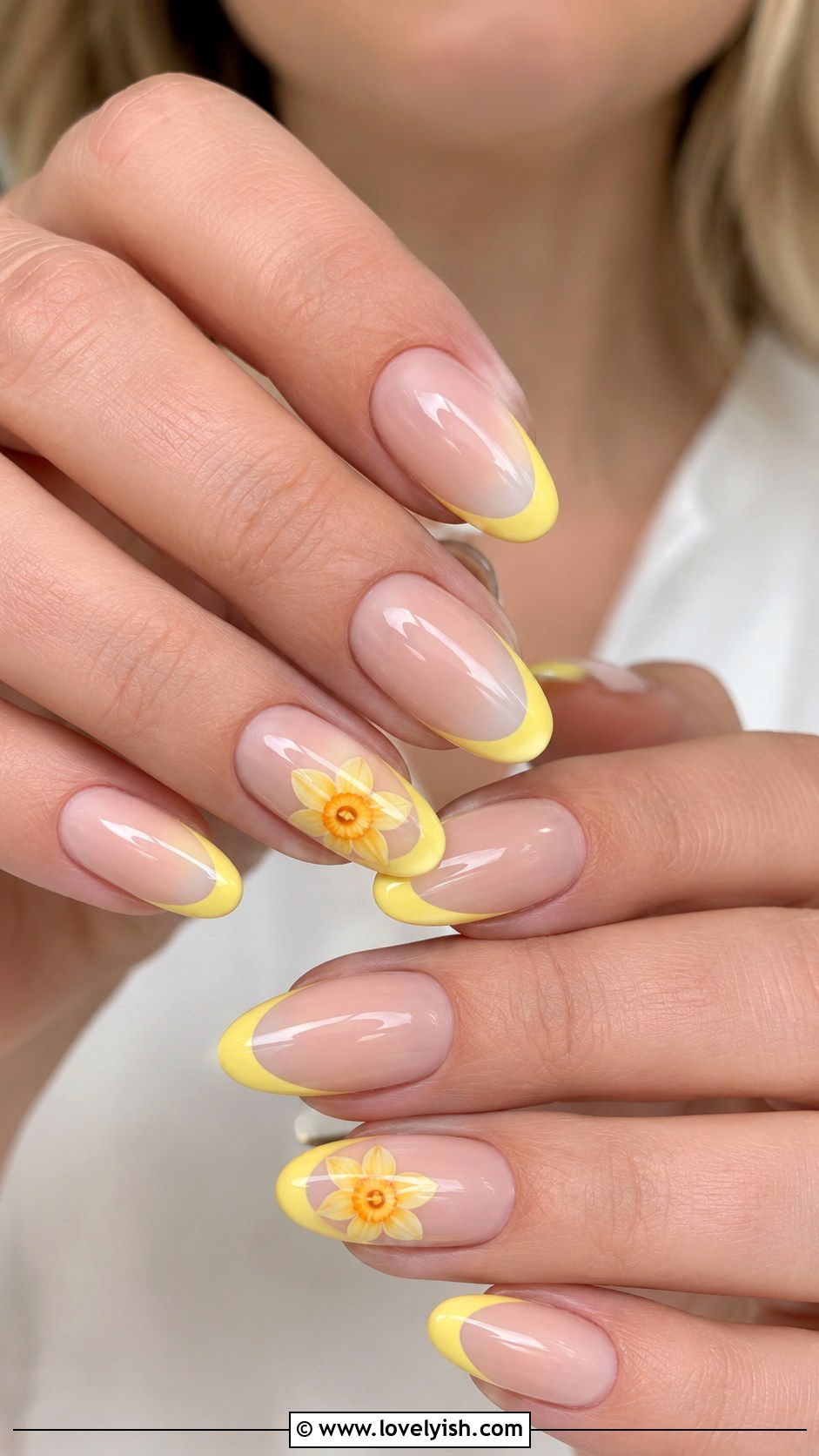 Daffodil Yellow French Nails - 50 may nails - 50 may nails