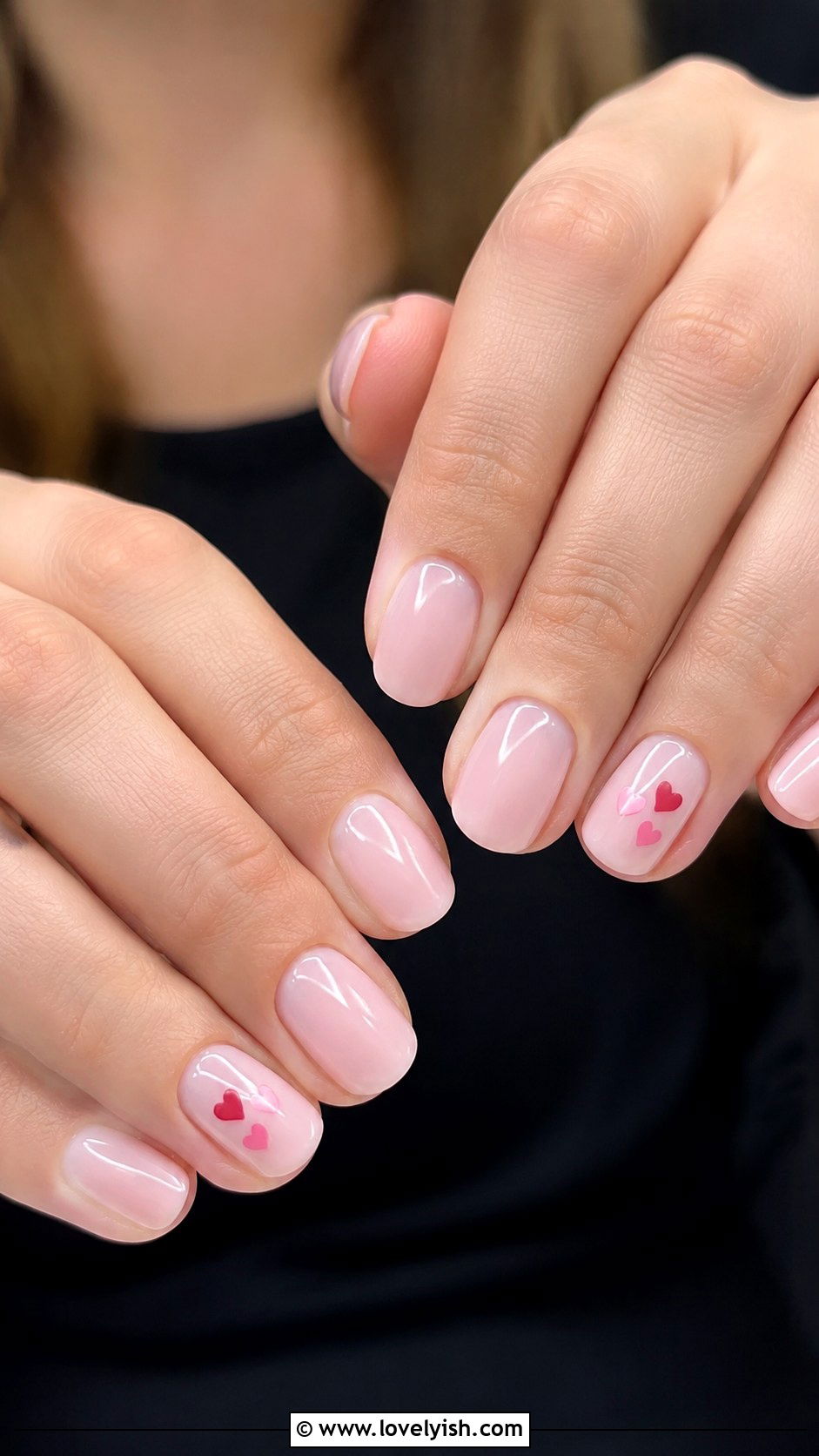 Dainty Heart Accent Nails - 25 mothers day nail designs - 25 mother's day nail designs