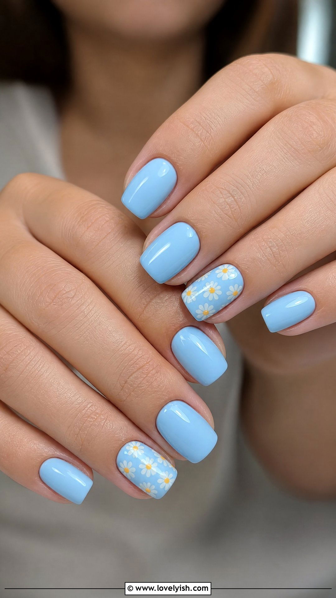 Daisy Accent Gel Nails - 50 gel manicure - 50 gel manicure