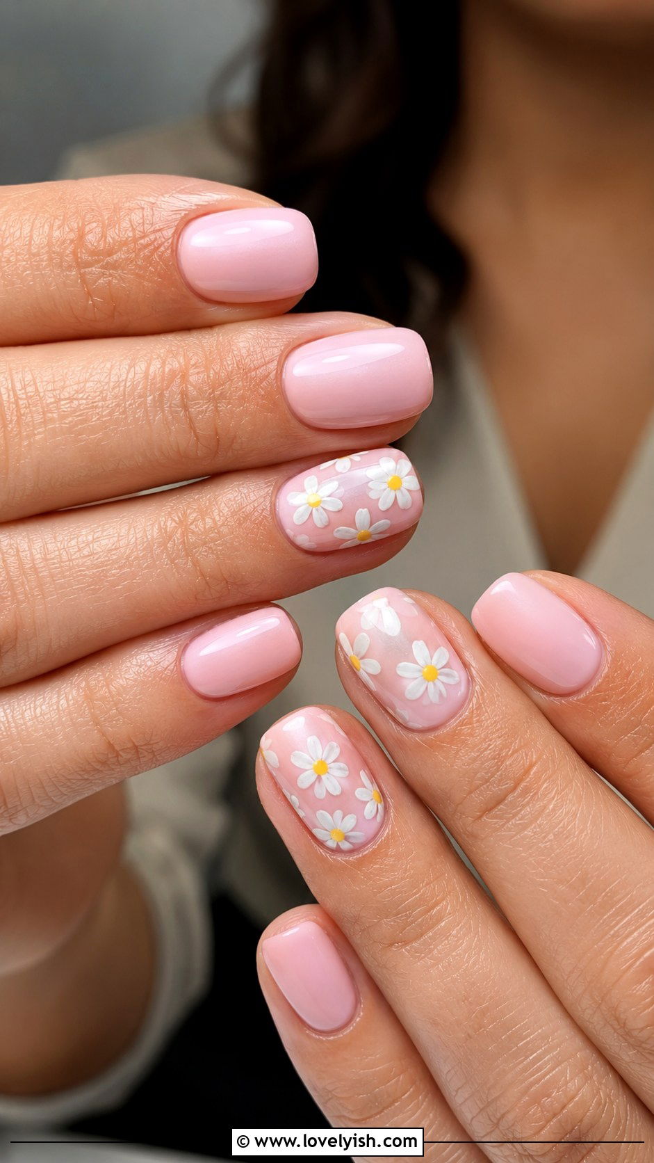 Daisy Floral Pastel Nails - 50 baby shower nails - 50 baby shower nails