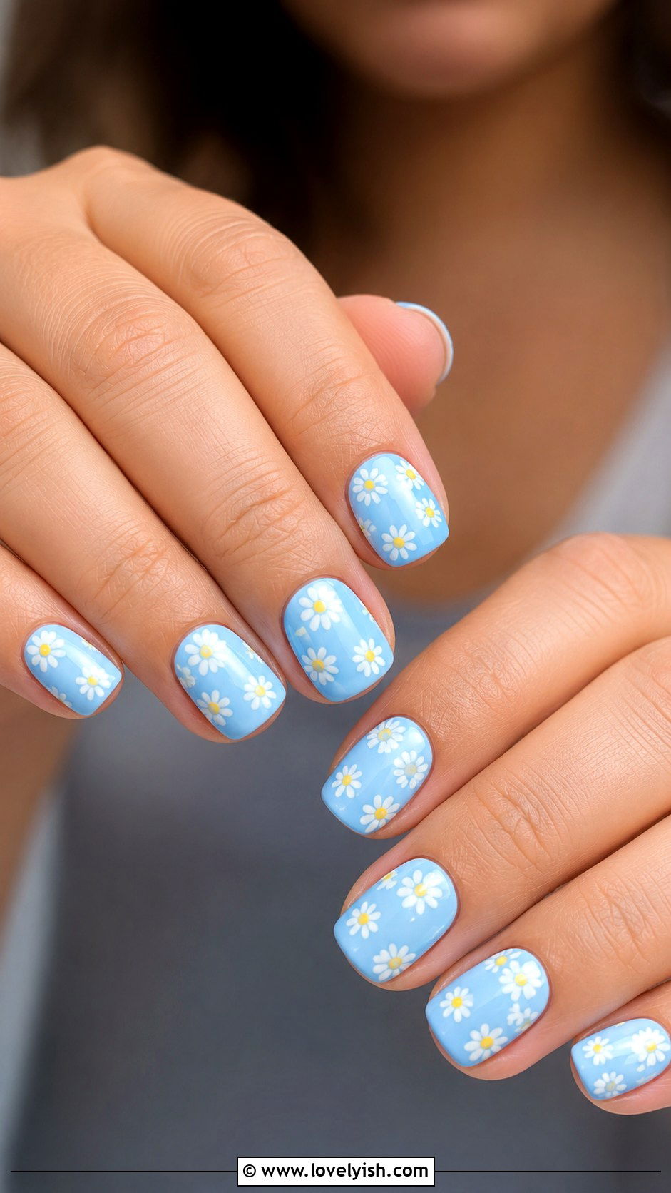 Daisy Print Nails - 35 nail art design ideas - 35 nail art design ideas