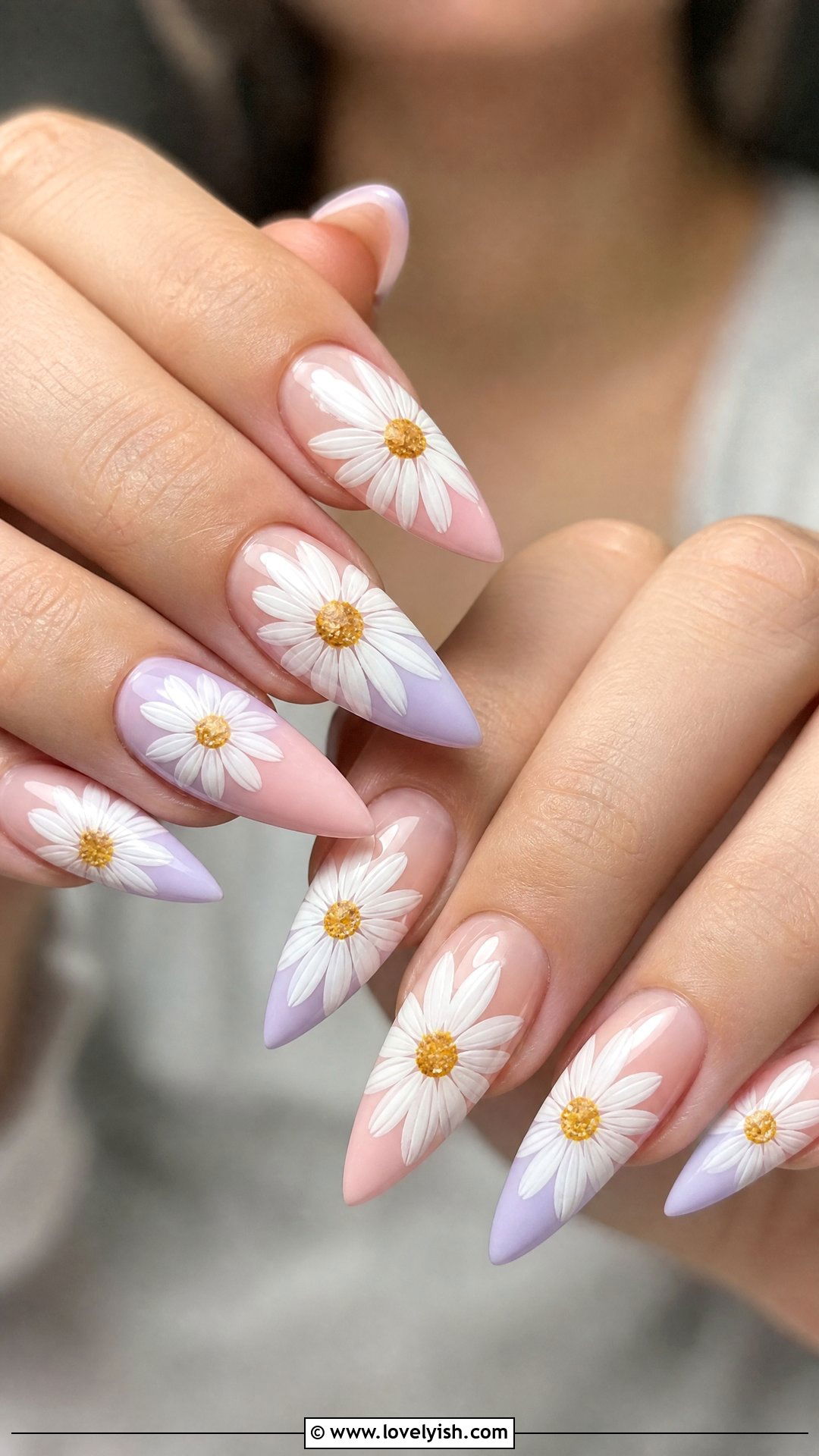Daisy Stiletto Nails - 50 daisy nails - 50 daisy nails