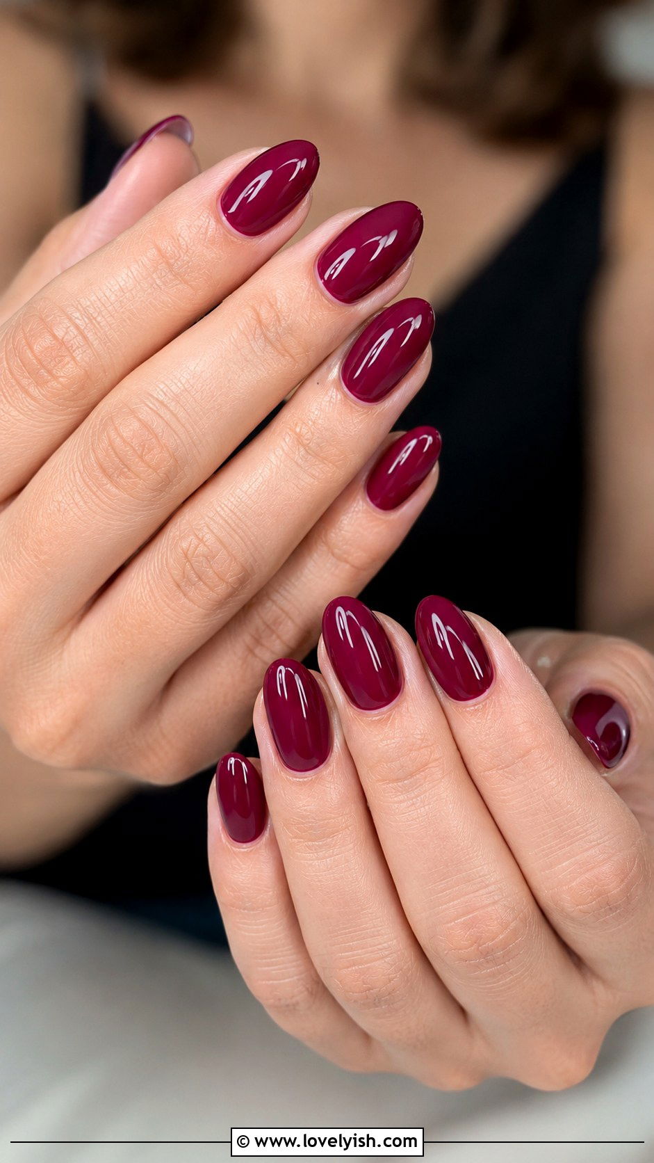 Dark Berry Nails With Glossy Finish - 43 nail art ideas - 43 nail art ideas