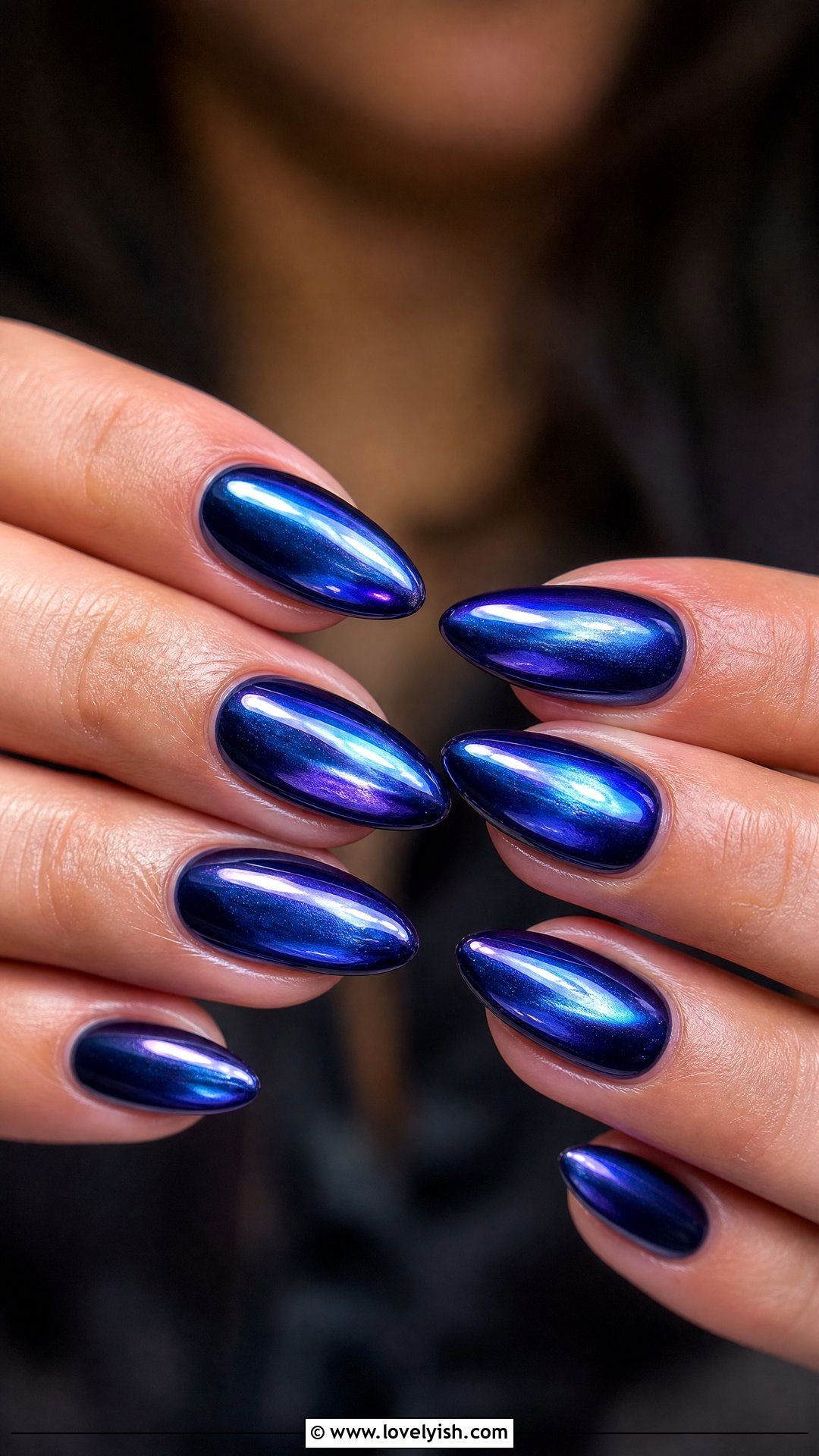 Dark Blue Chrome Nails - 50 dark blue nail designs - 50 dark blue nail designs