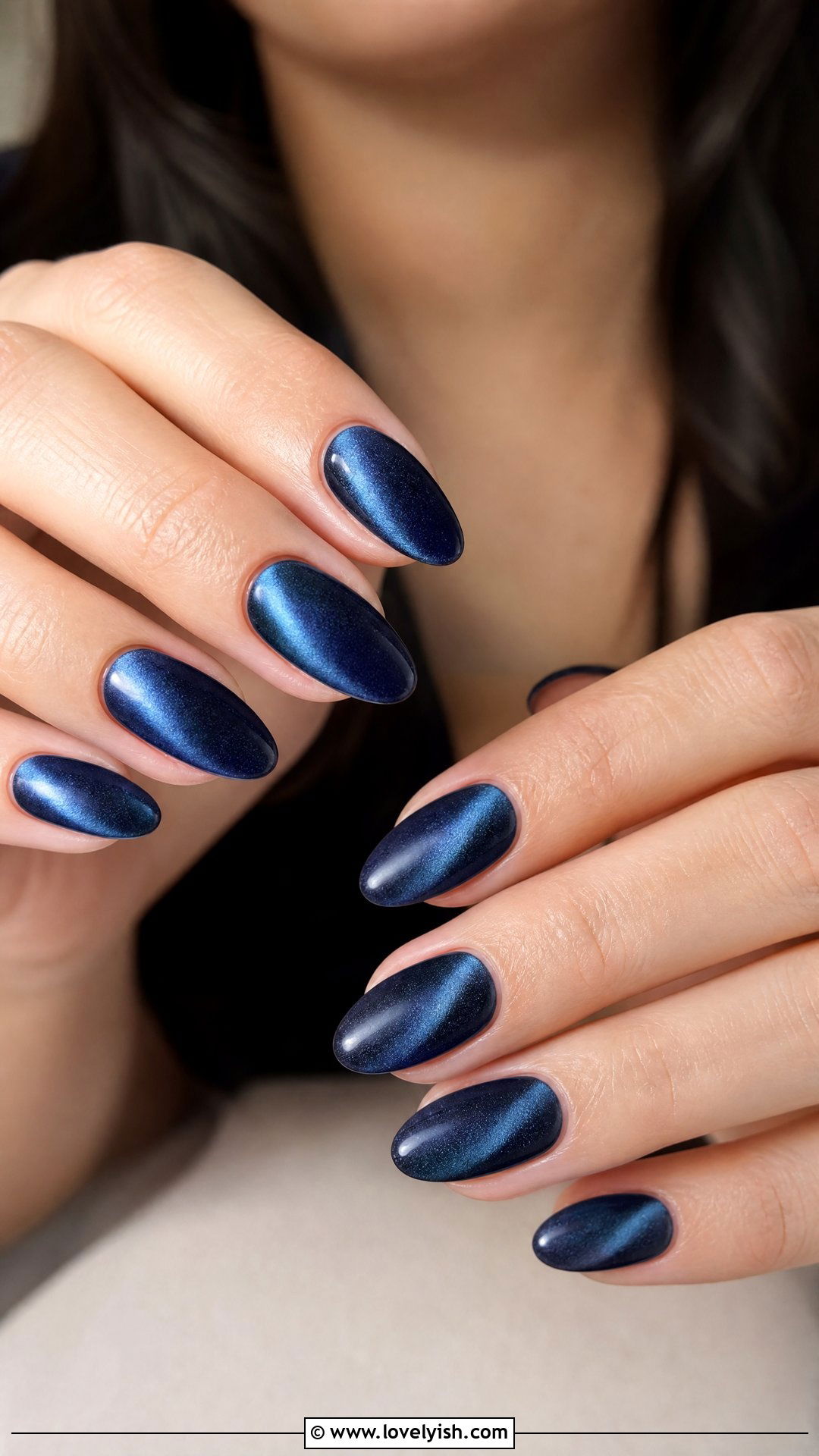 Dark Blue Velvet Nails - 25 blue nail design ideas - 25 blue nail design ideas