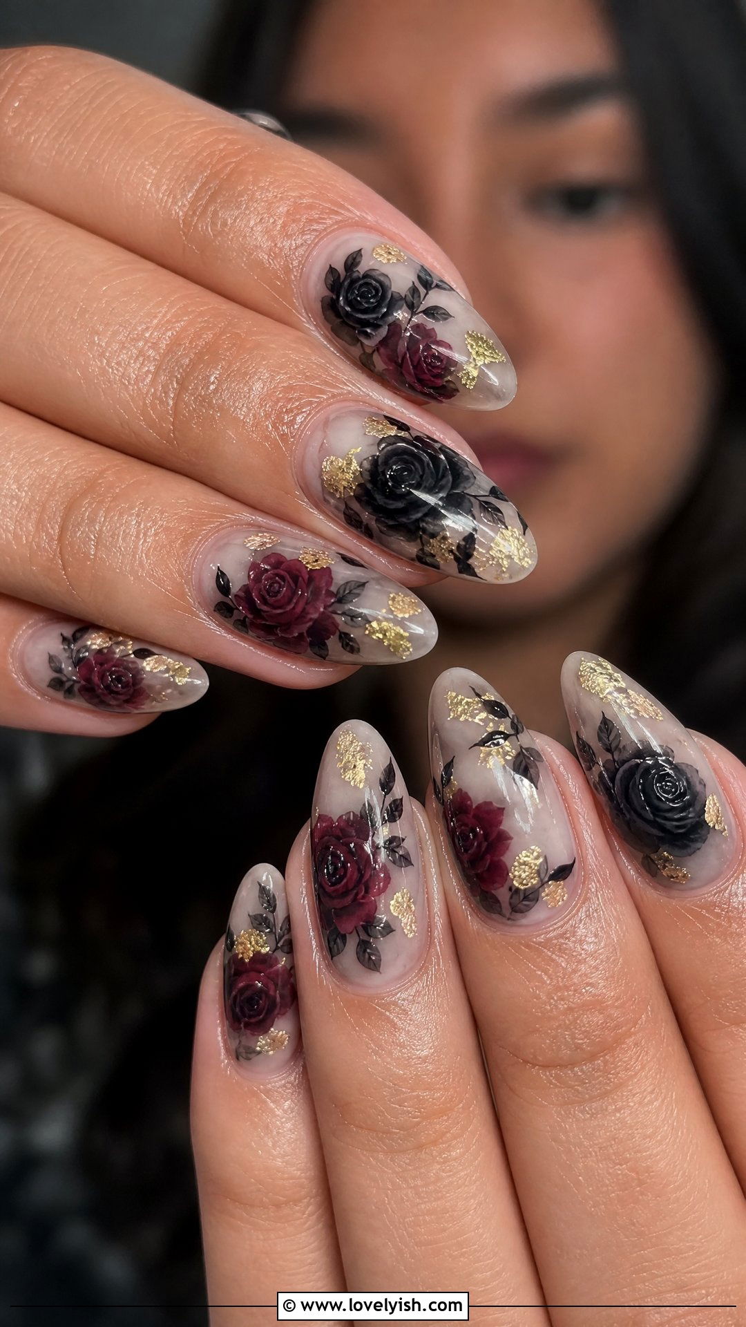 Dark Floral Gothic Nails - 50 gothic nails - 50 gothic nails