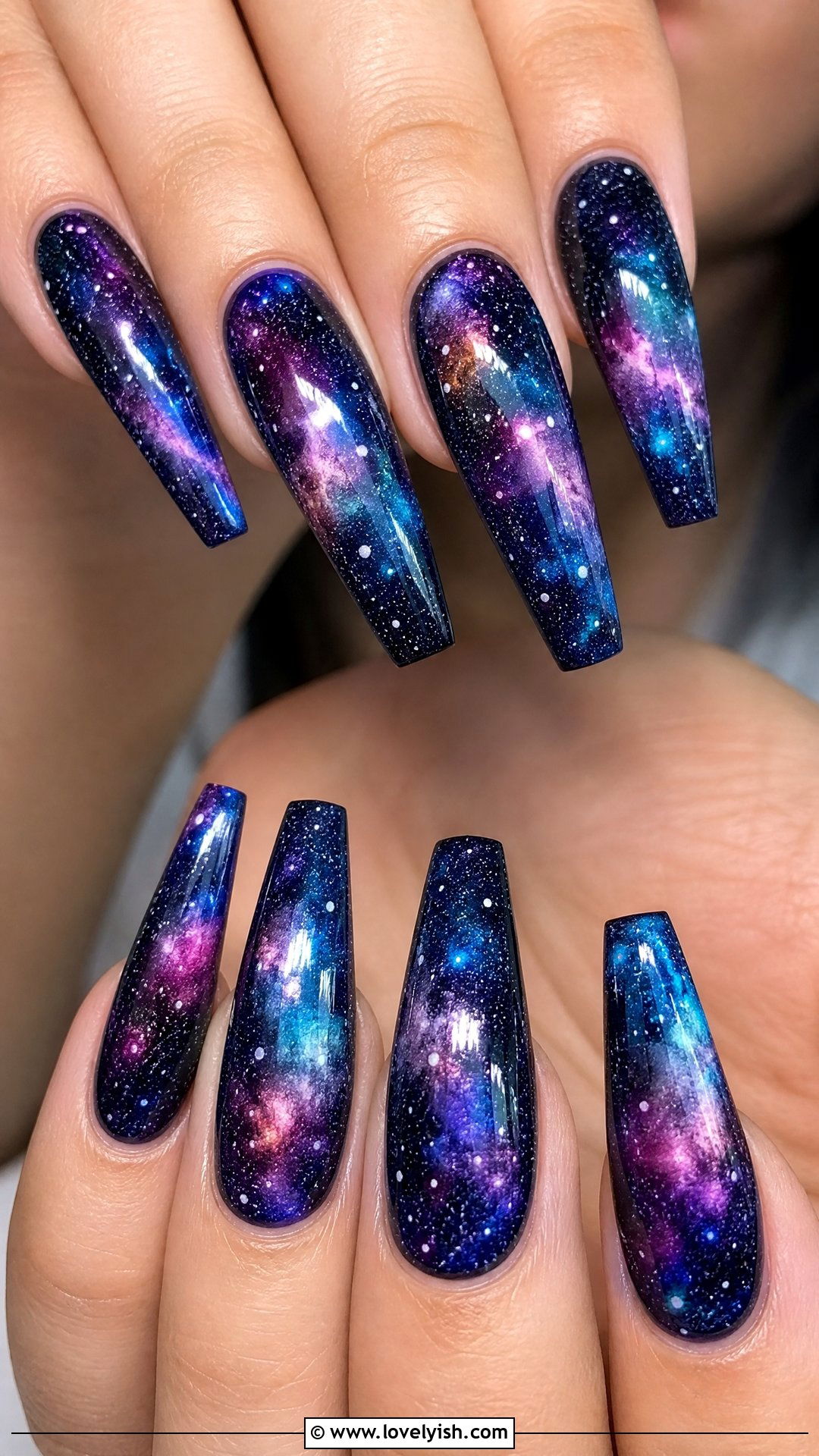 Dark Galaxy Nails - 50 dark nail designs - 50 dark nail designs
