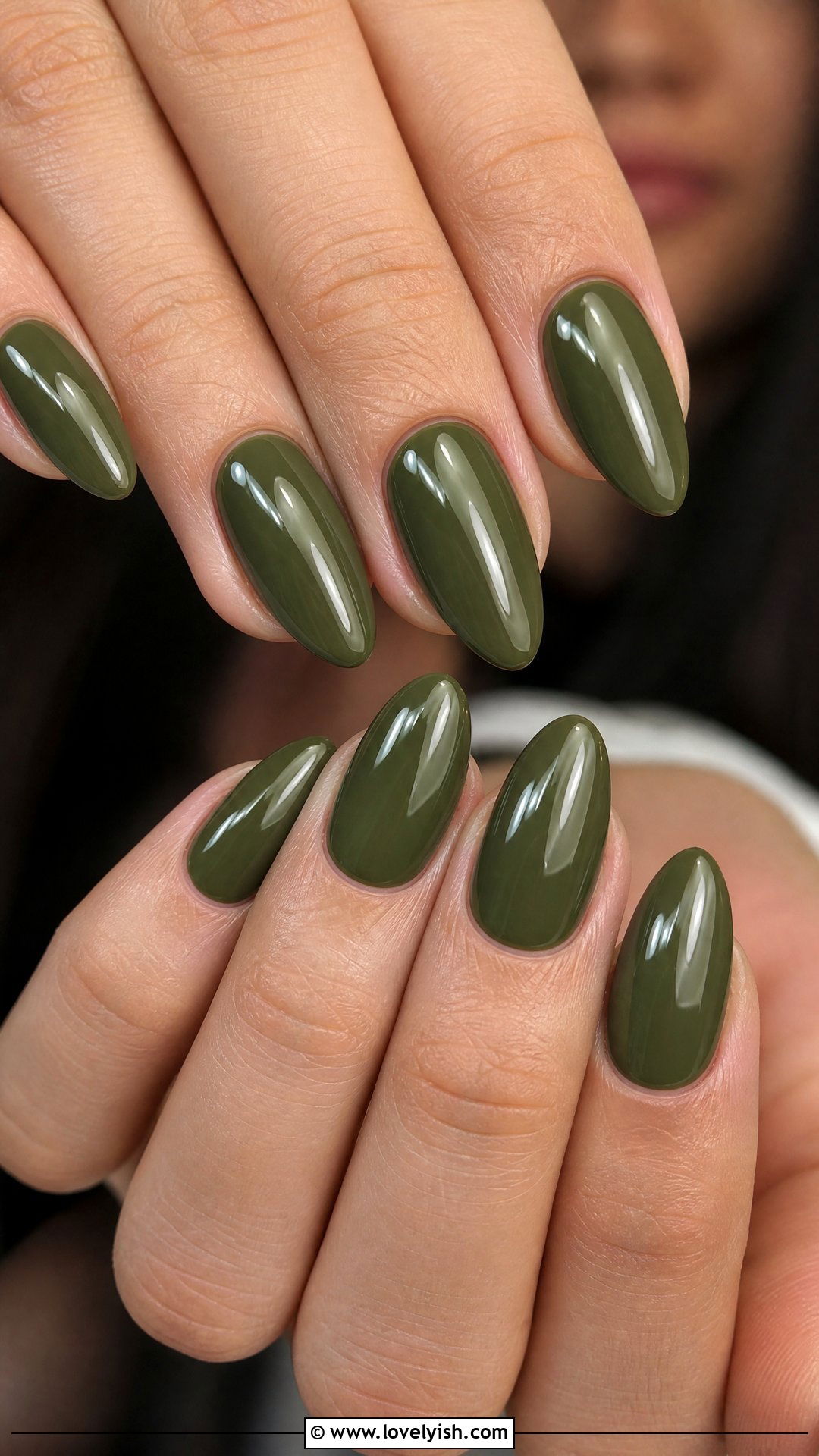 Dark Olive Green Nails - 50 dark nail designs - 50 dark nail designs