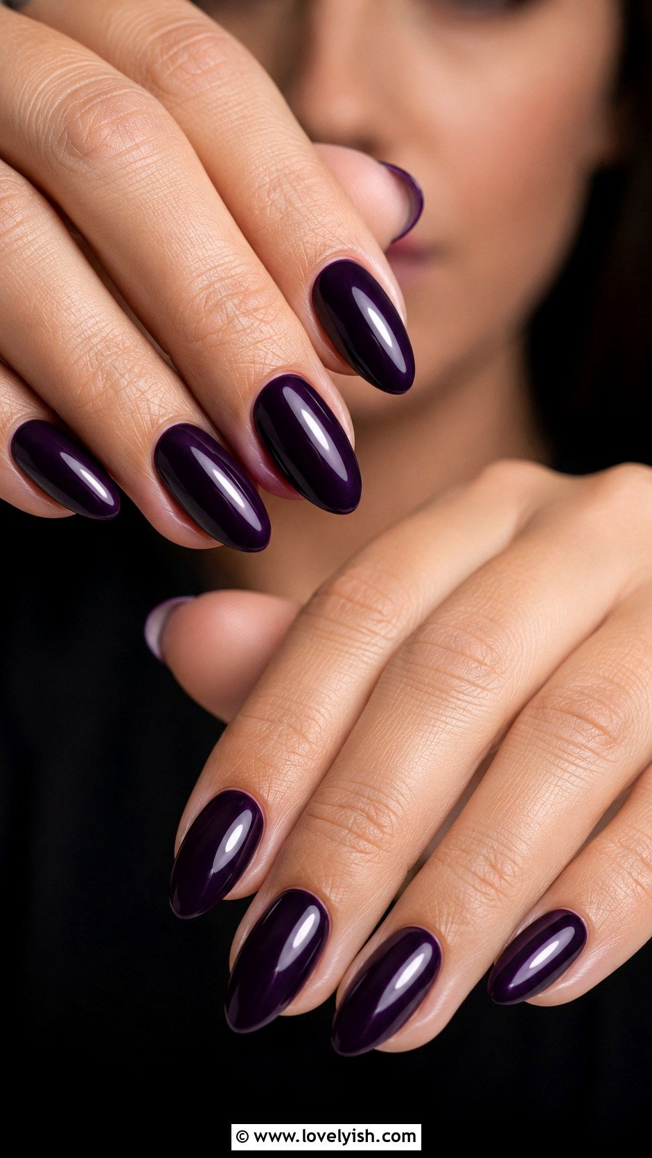 Dark Purple Almond Nails - 42 purple nail designs - 42 purple nail designs