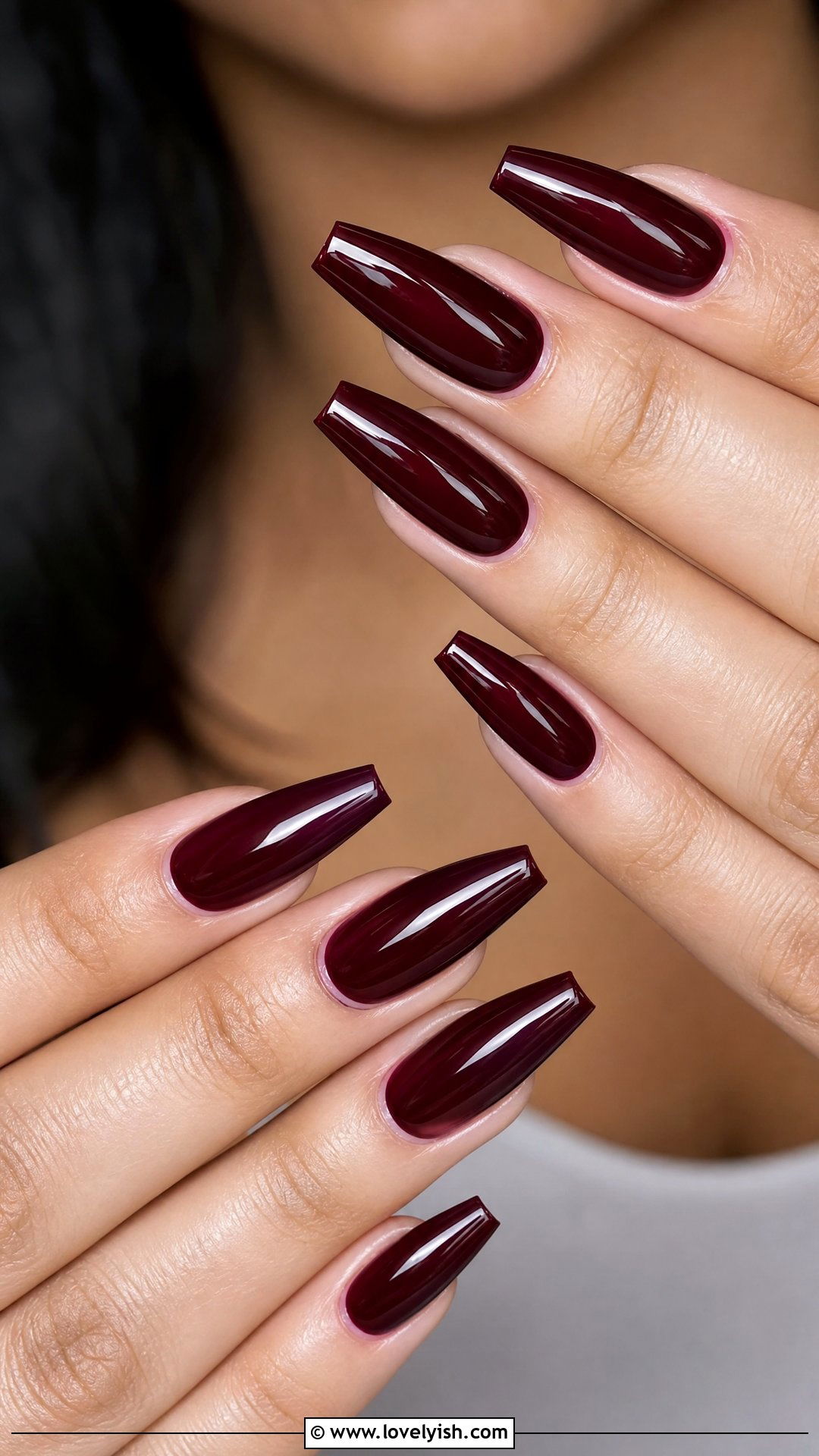 Deep Burgundy Coffin Nails - 50 coffin nails - 50 coffin nails