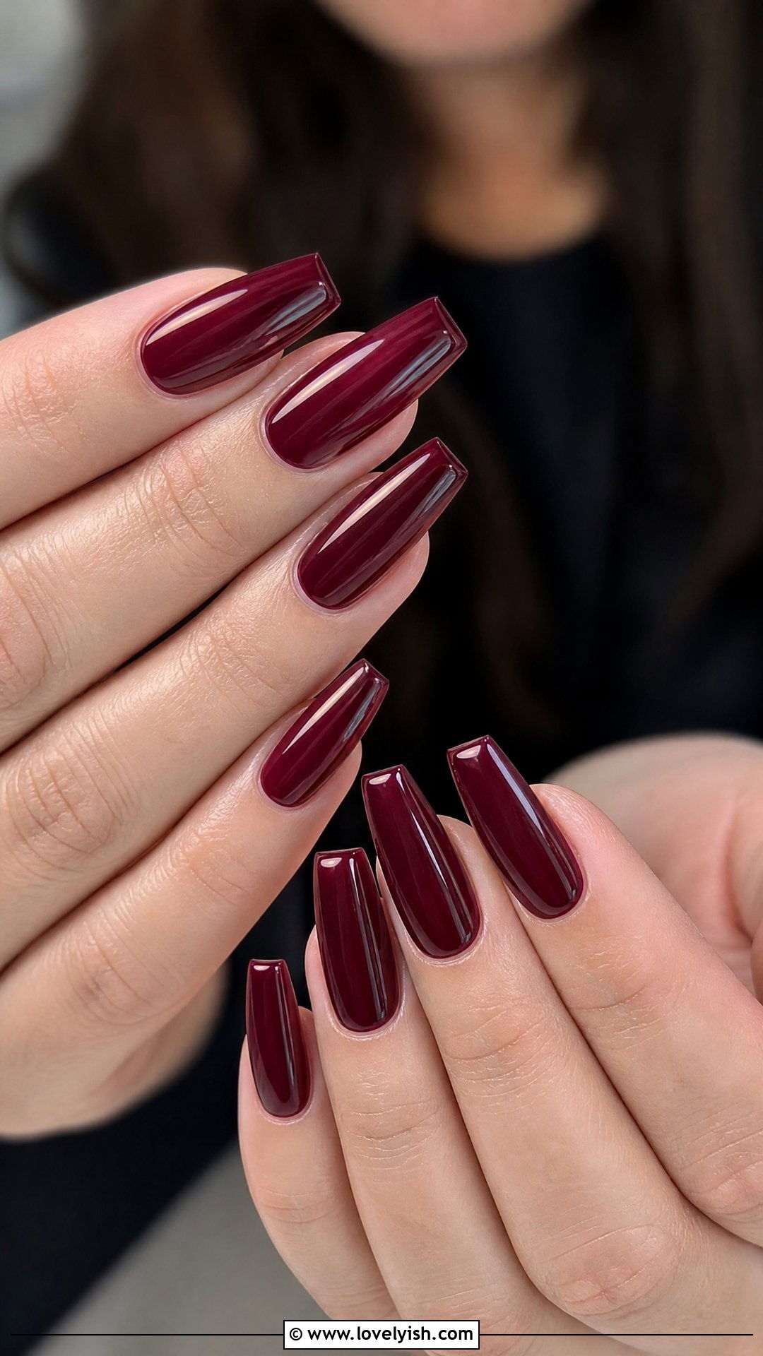 Deep Burgundy Wine Nails - 49 nail colors - 49 nail colors