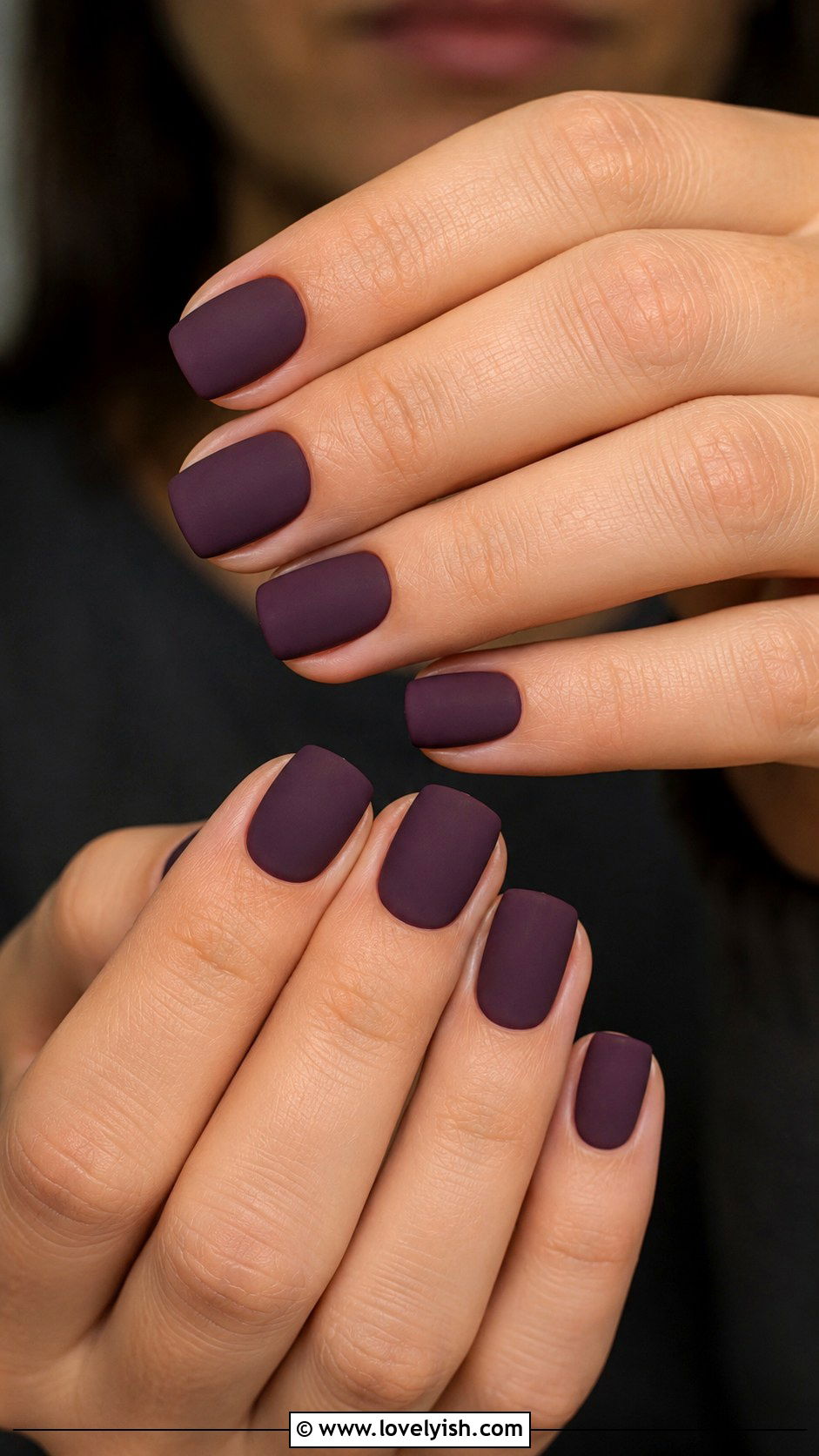 Deep Plum Matte Nails - 50 mens nail design ideas - 50 mens nail design ideas