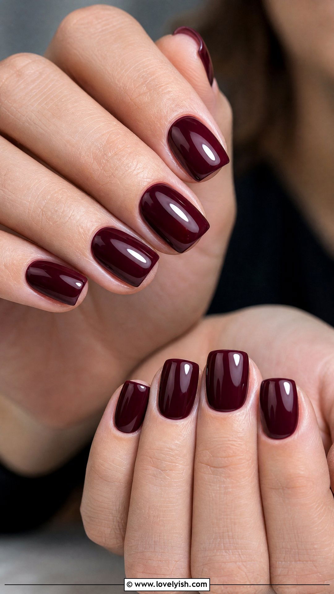 Deep Wine Short Square Nails - 50 classy short nail designs - 50 classy short nail designs