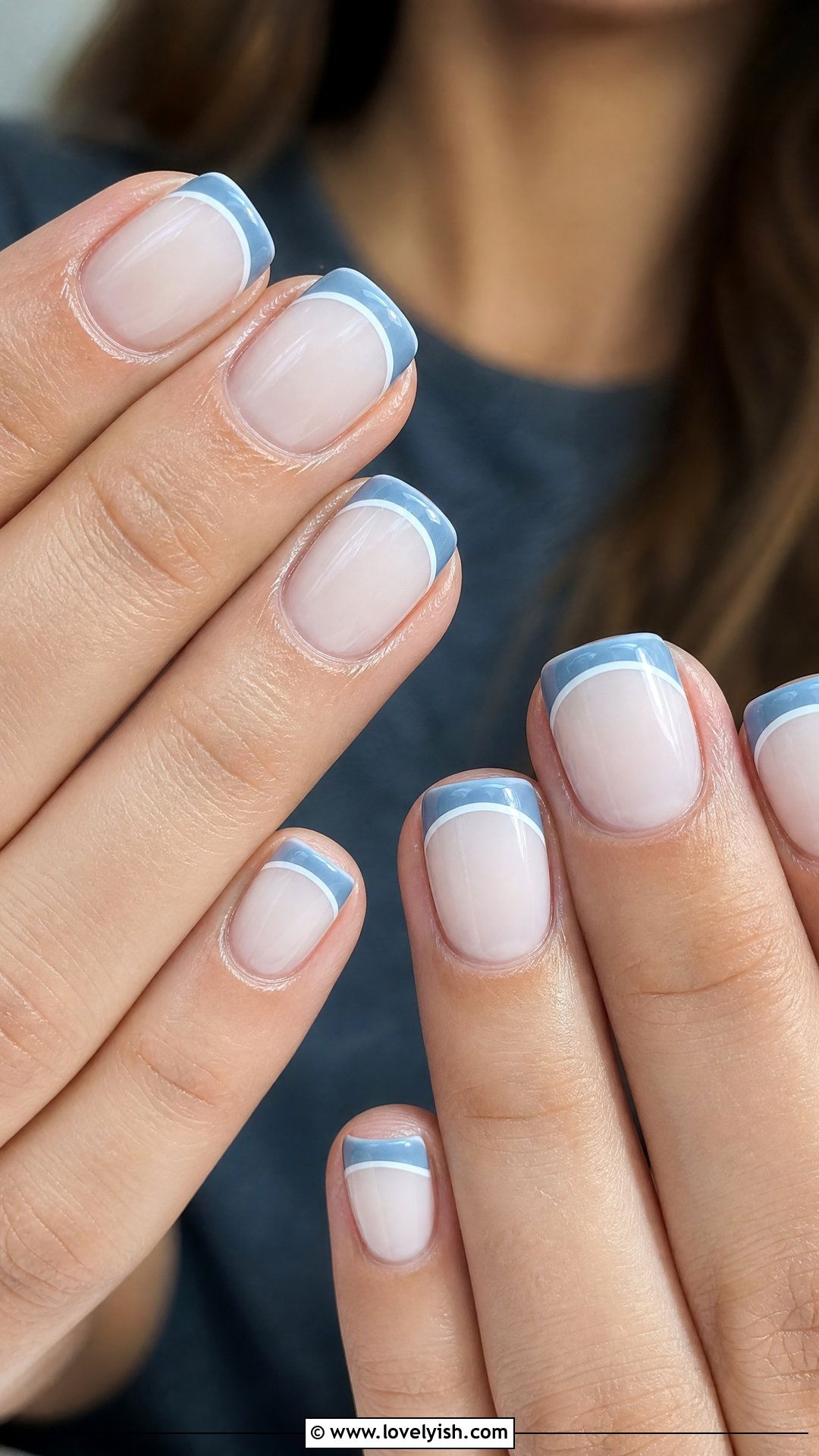 Denim Blue French Tip Nails - 39 nail ideas 2026 - 39 nail ideas 2026