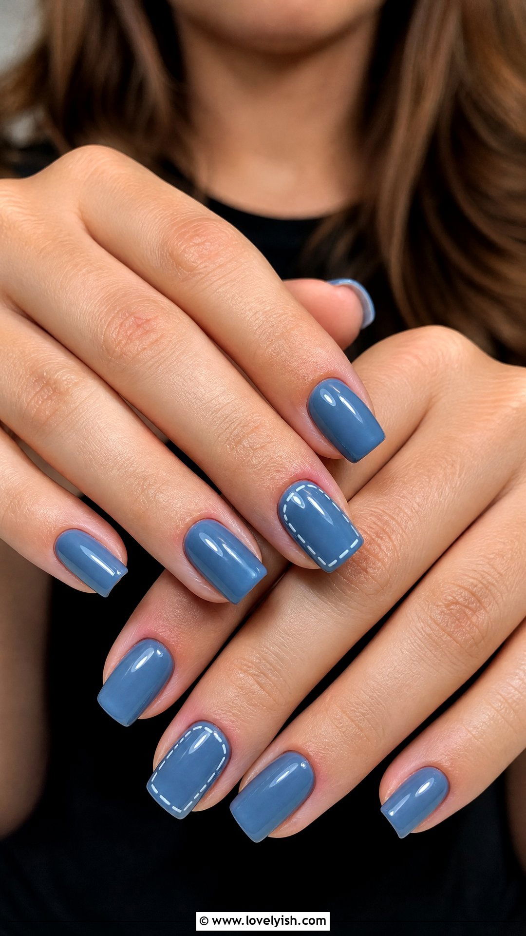 Denim Blue Nails - 25 blue nail design ideas - 25 blue nail design ideas