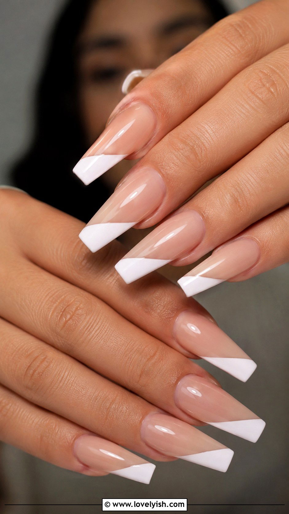 Diagonal French Tip Nails - 42 french nail designs - 42 french nail designs