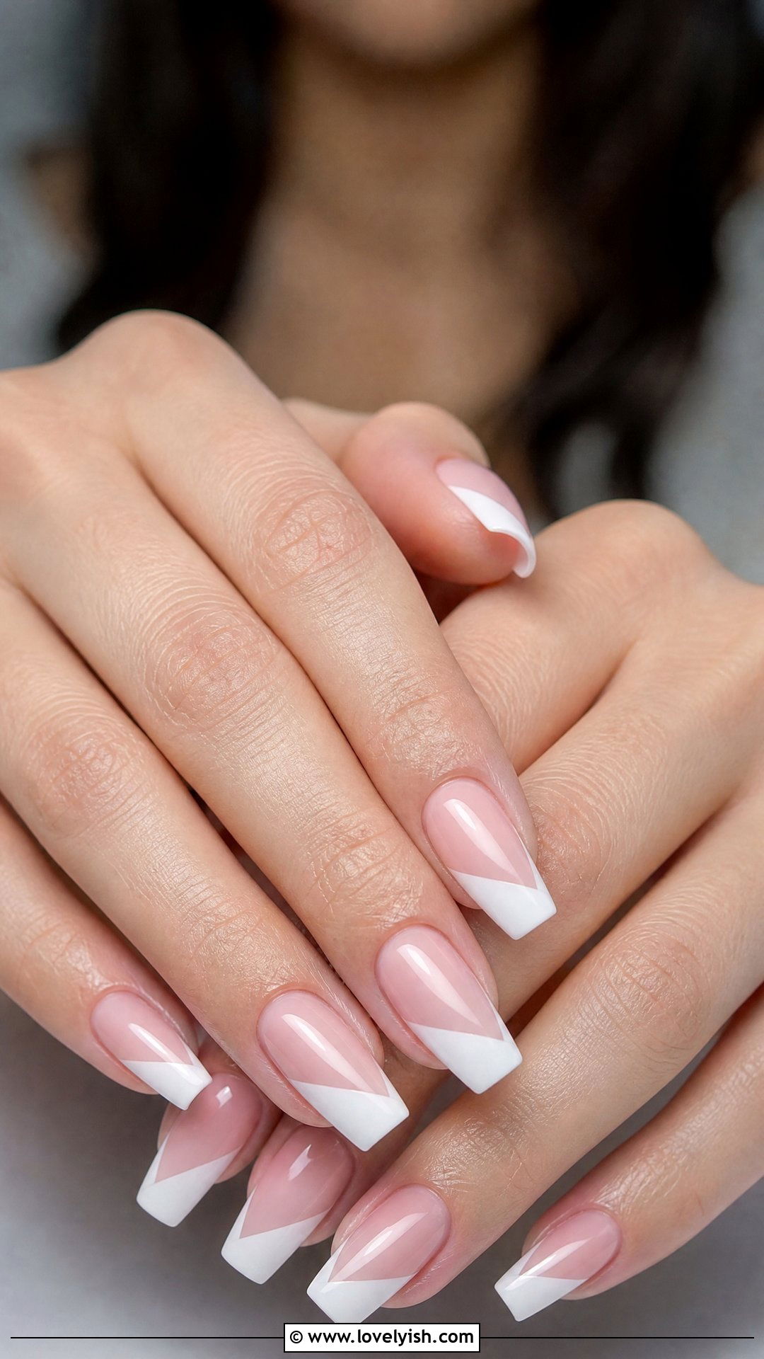 Diagonal French Tip Wedding Nails - 50 classic wedding nails - 50 classic wedding nails