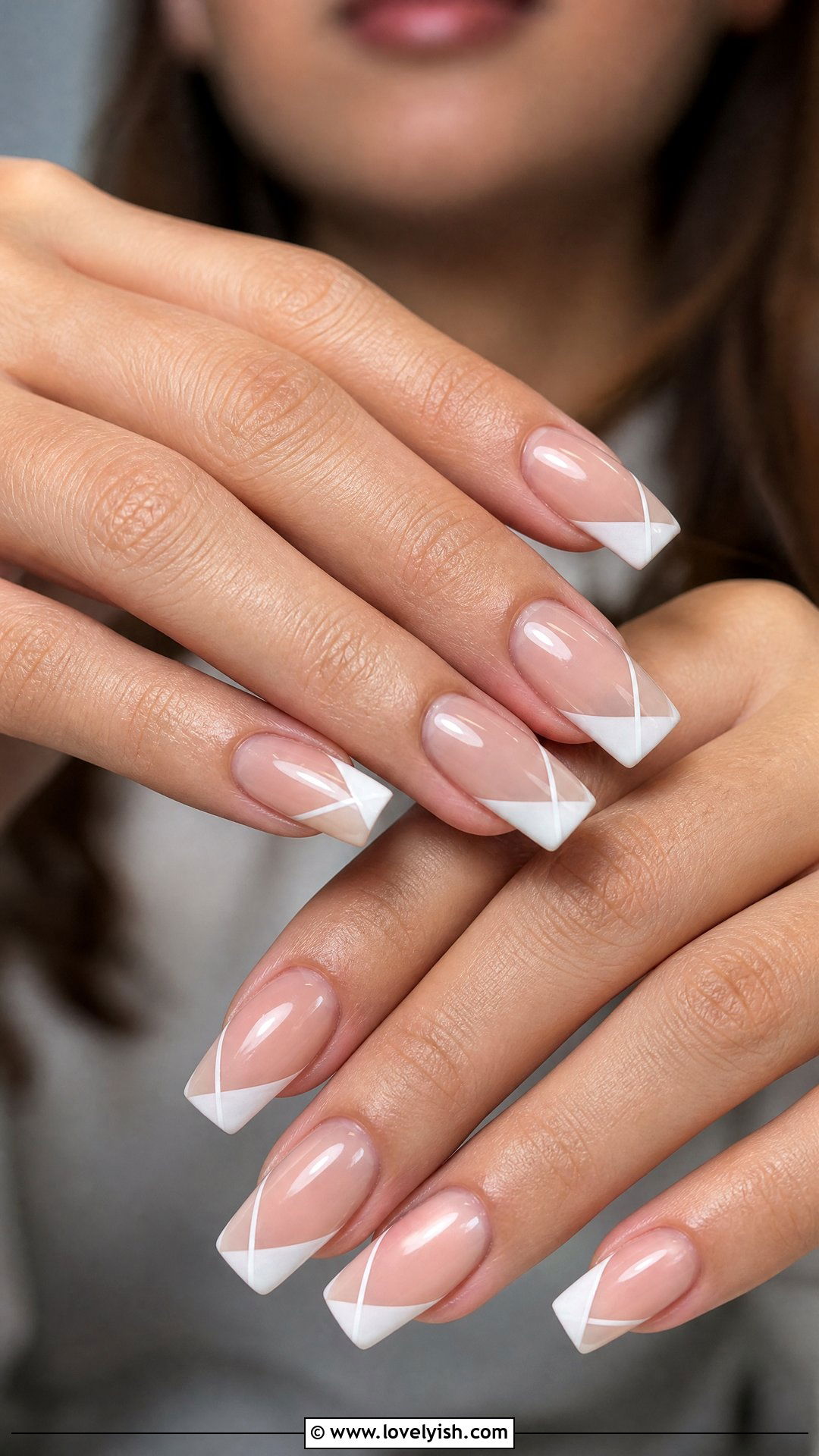 Diagonal French Tips - 50 minimalist french tips - 50 minimalist french tips
