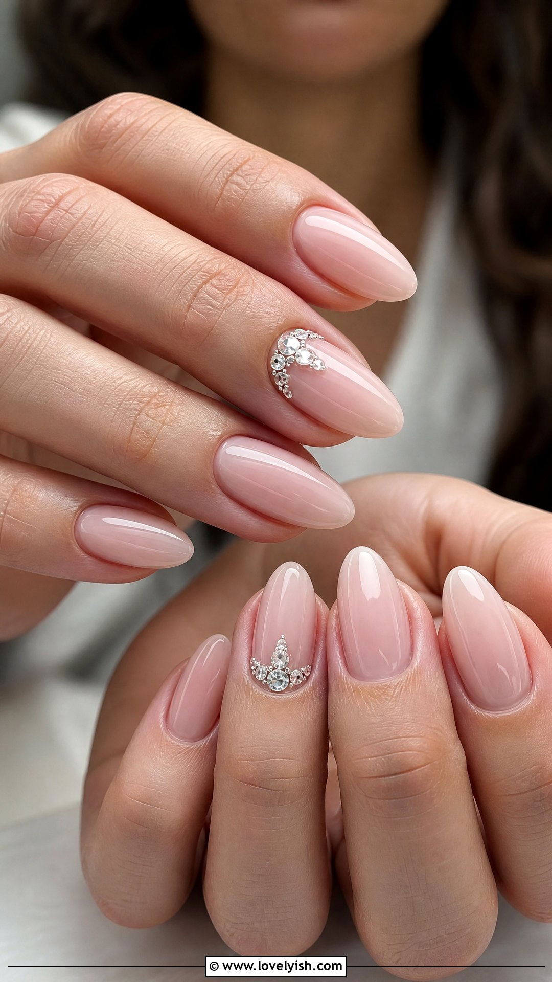 Diamond Cluster Almond Nails - 50 diamond nails - 50 diamond nails