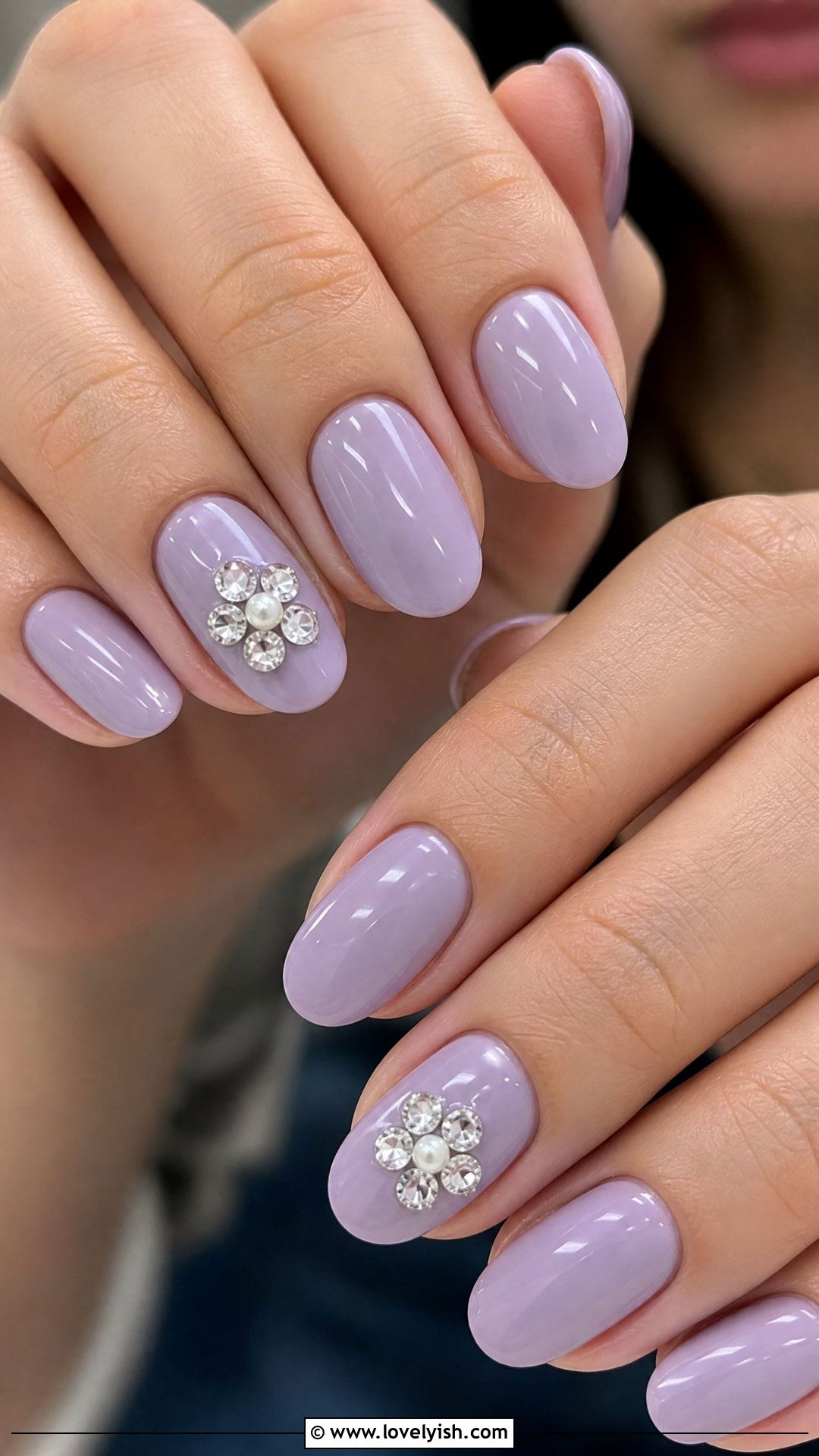 Diamond Floral Accent Nails - 50 diamond nails - 50 diamond nails
