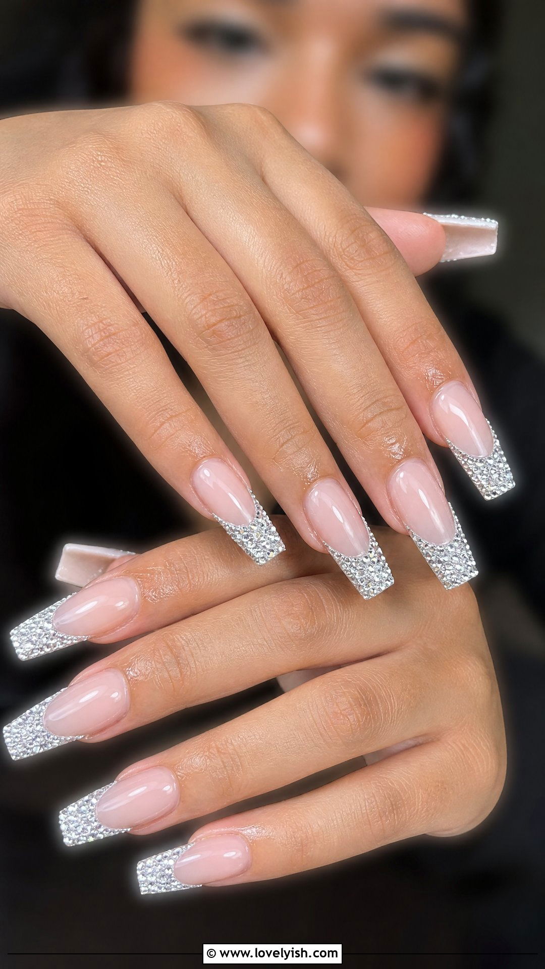 Diamond French Tip Birthday Nails - 25 birthday nail ideas - 25 birthday nail ideas