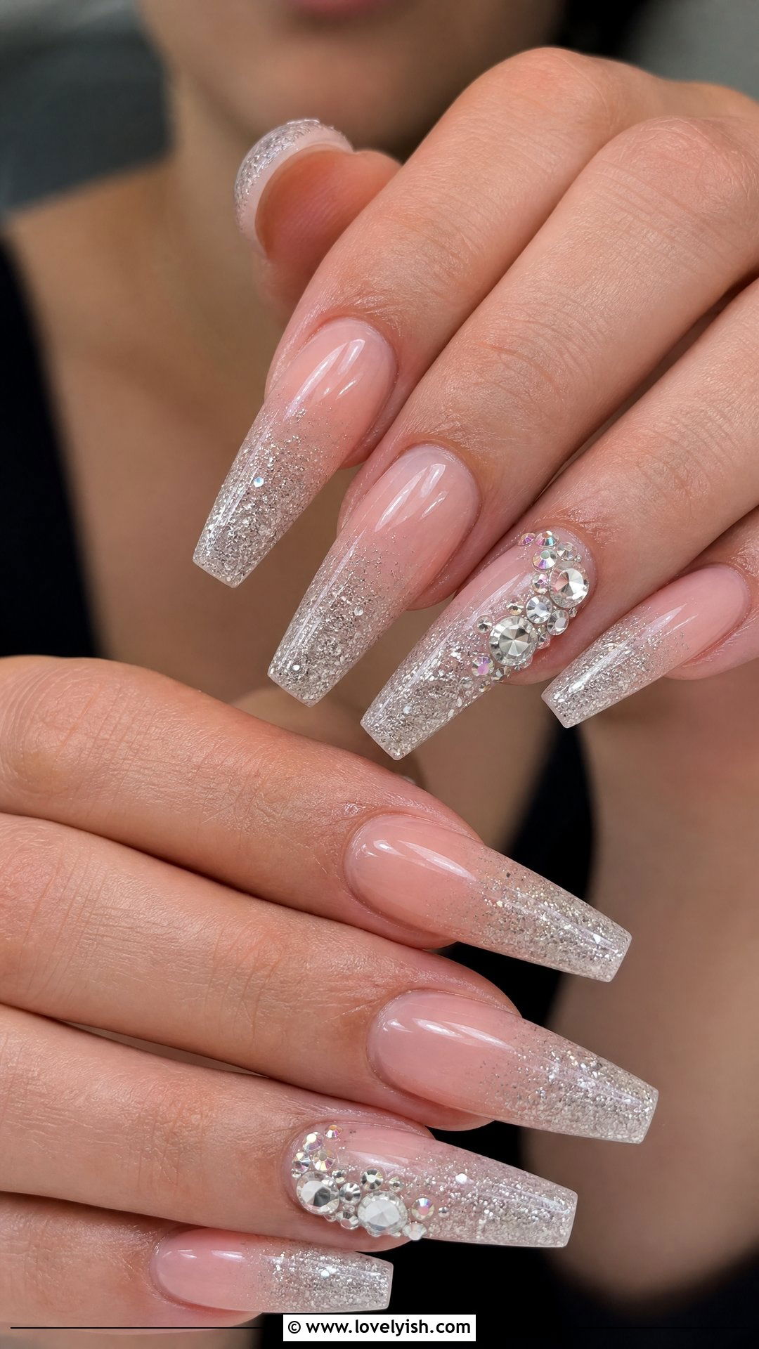 Diamond Ombre Glitter Nails - 50 diamond nails - 50 diamond nails