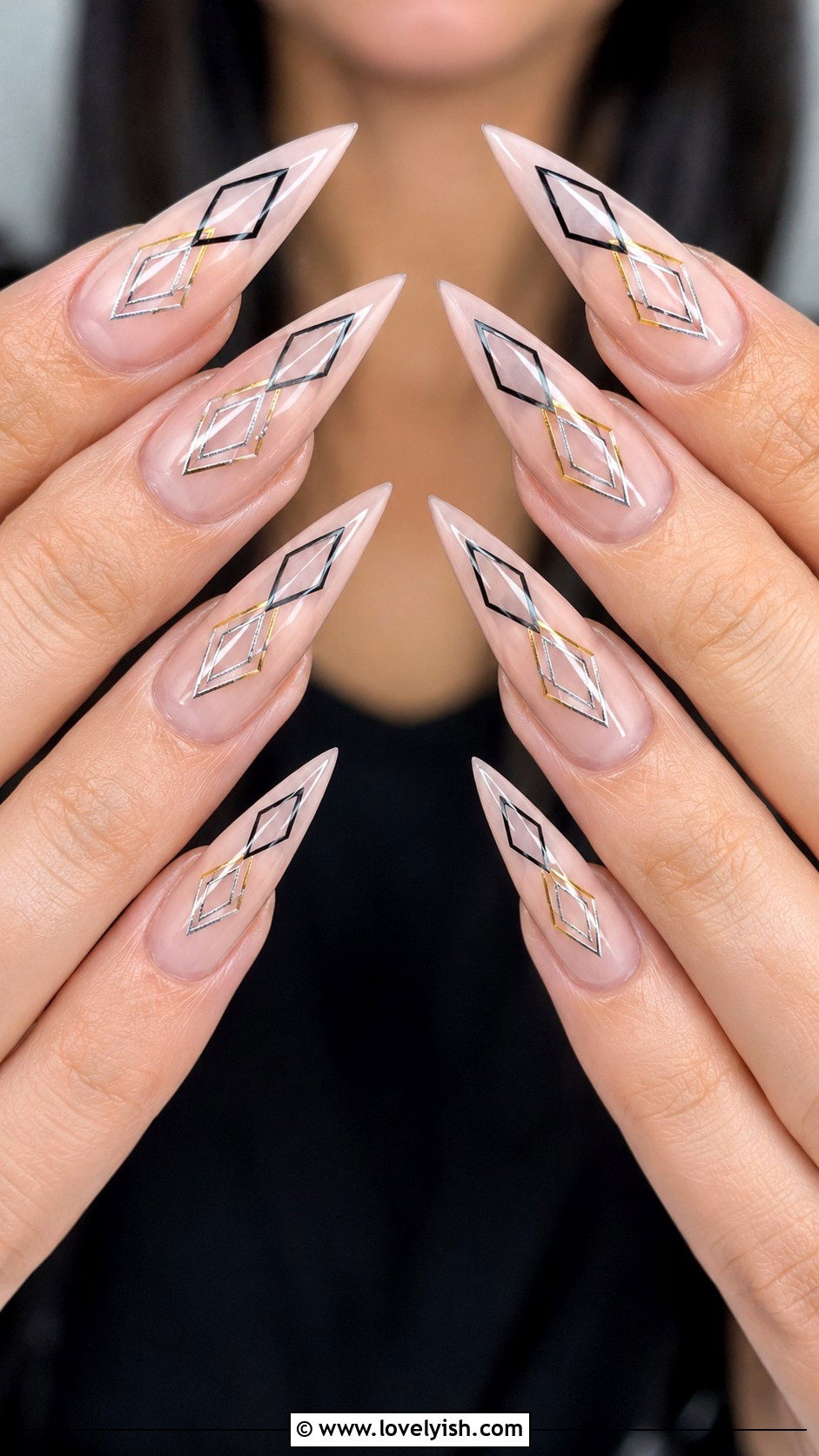 Diamond Shape Geometric Nails - 50 geometric nails - 50 geometric nails