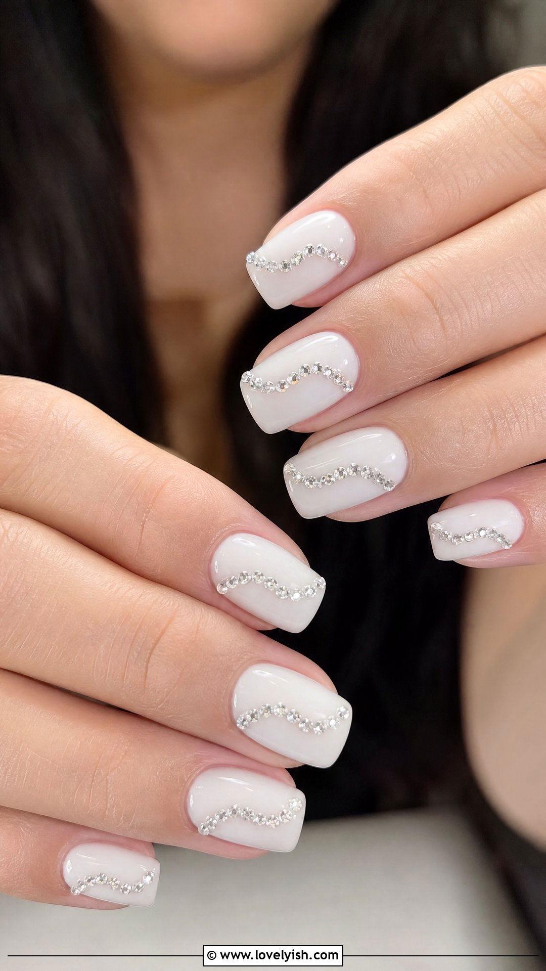Diamond Wave Line Nails - 50 diamond nails - 50 diamond nails