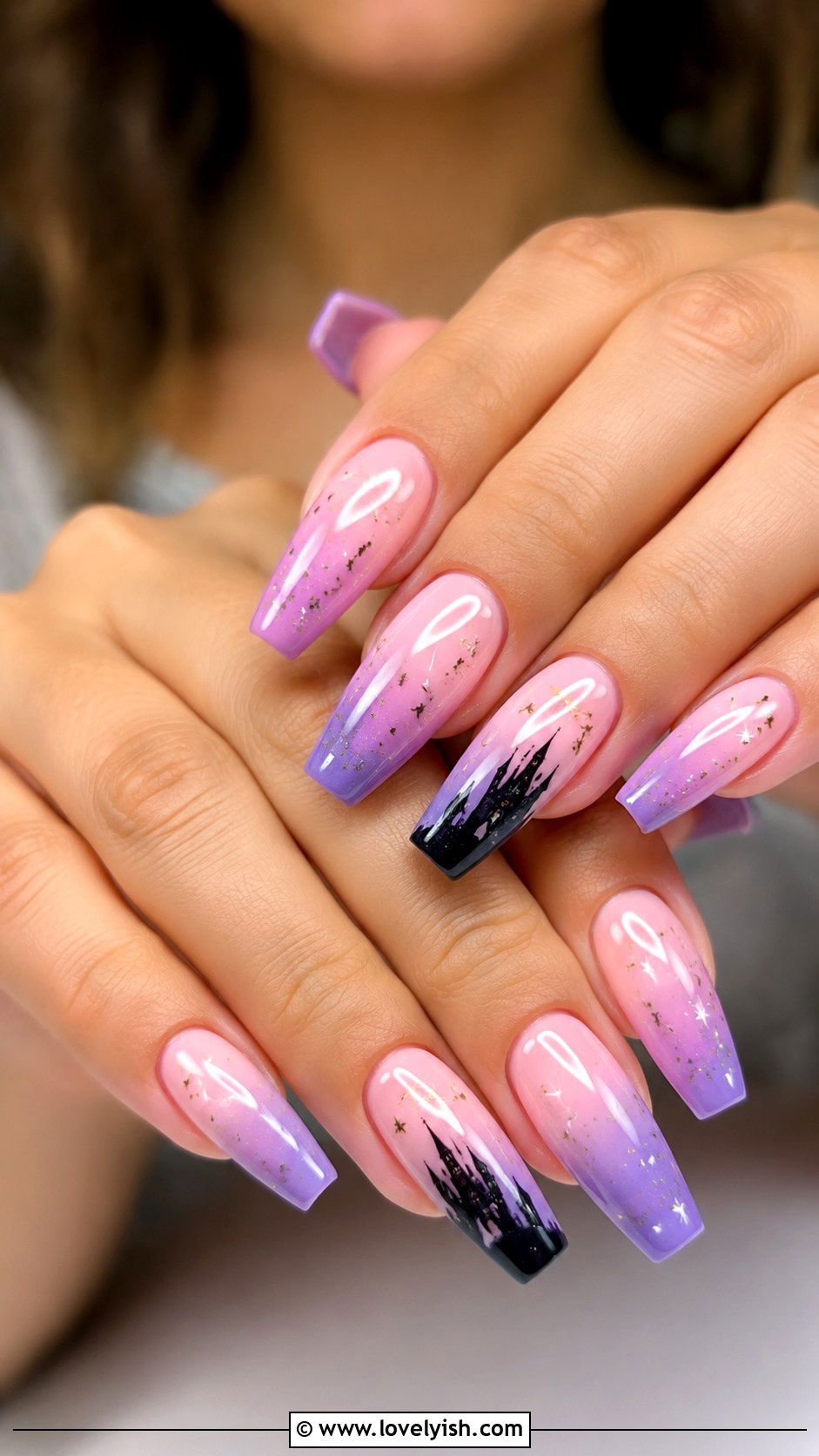 Disney Castle Silhouette Nails - 25 disney nail art ideas - 25 disney nail art ideas