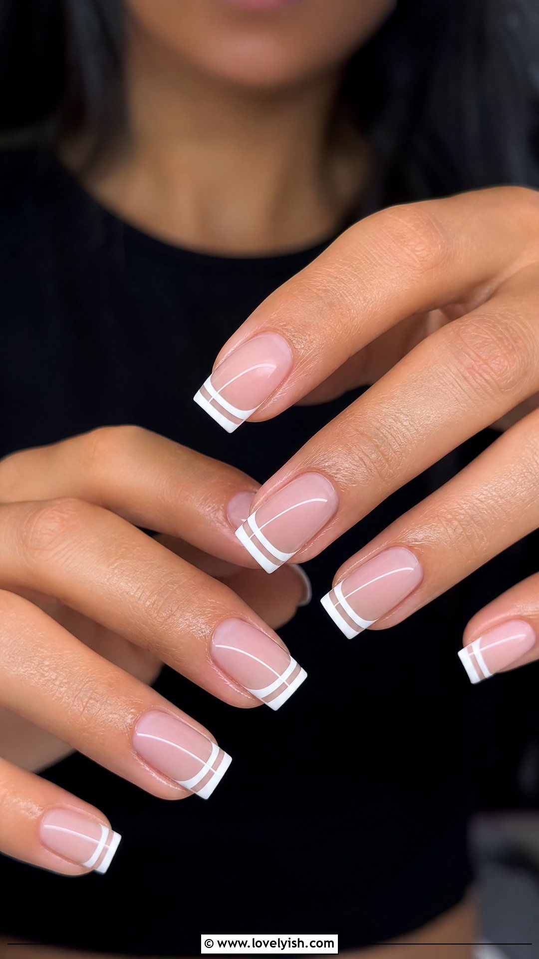 Double French Tip - 50 french manicure - 50 french manicure