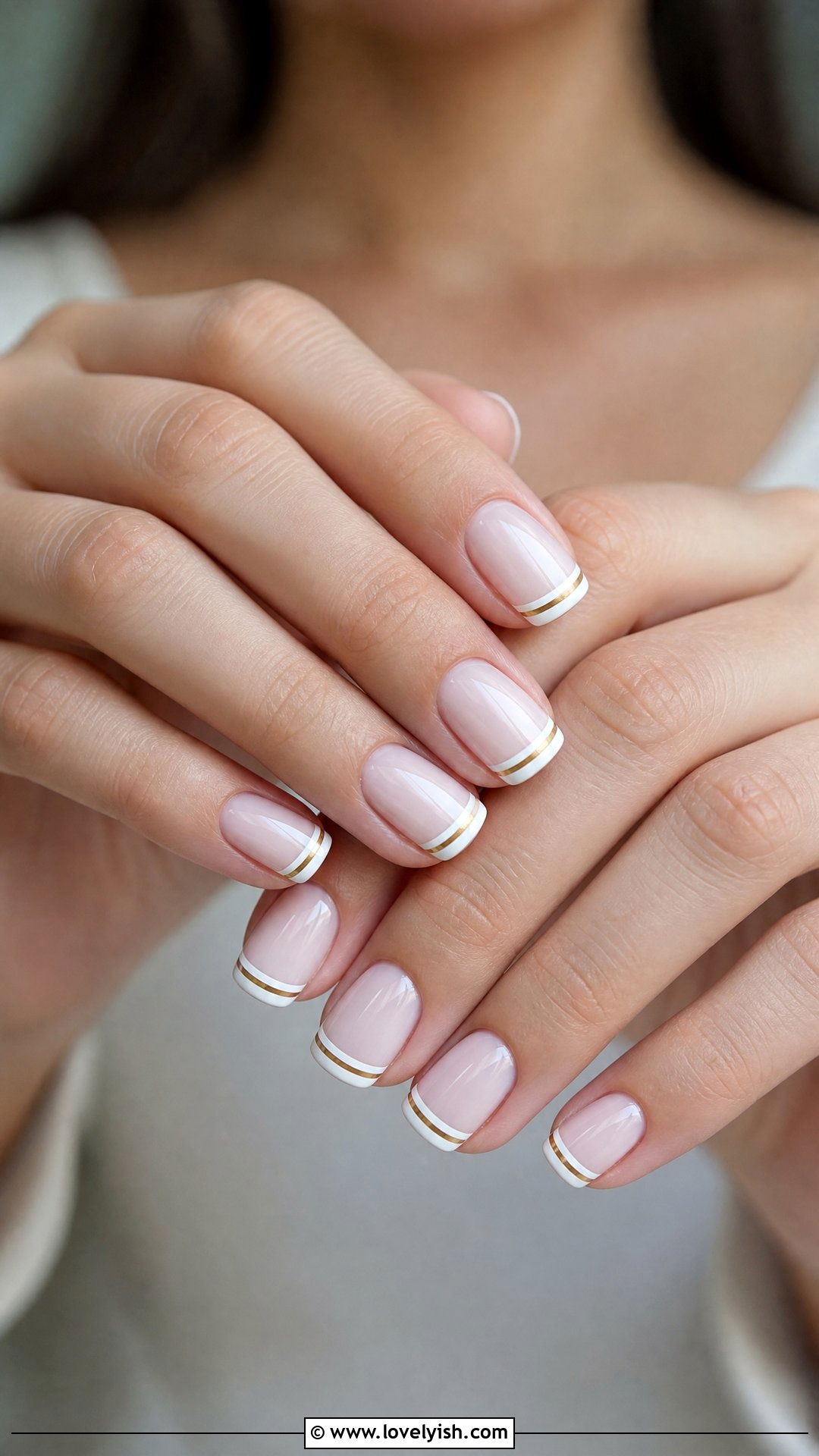 Double French Tip Bridal Nails - 50 bridal nails - 50 bridal nails