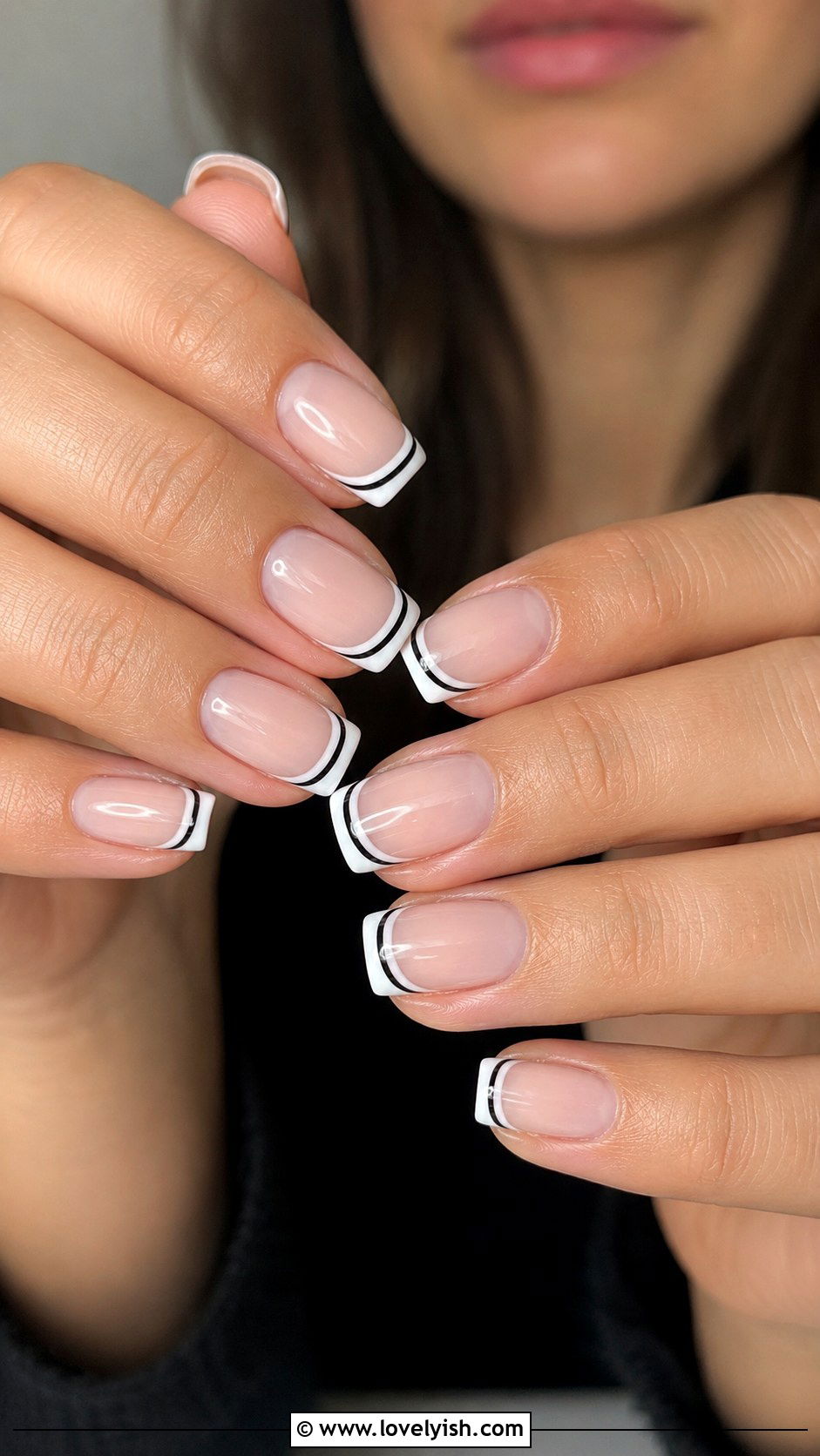Double French Tip Press On Nails - 50 press on nails - 50 press on nails