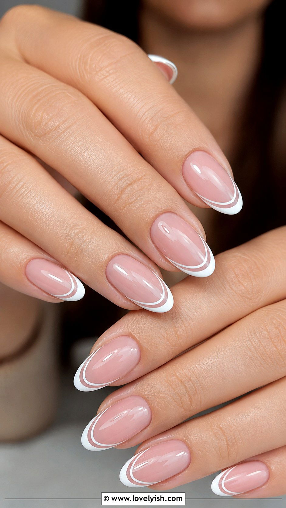 Double Line French Tip Nails - 25 french manicure ideas - 25 french manicure ideas