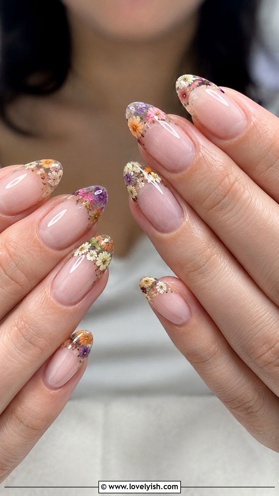 Dried Flower Tip Nails - 31 flower nail design ideas - 31 flower nail design ideas