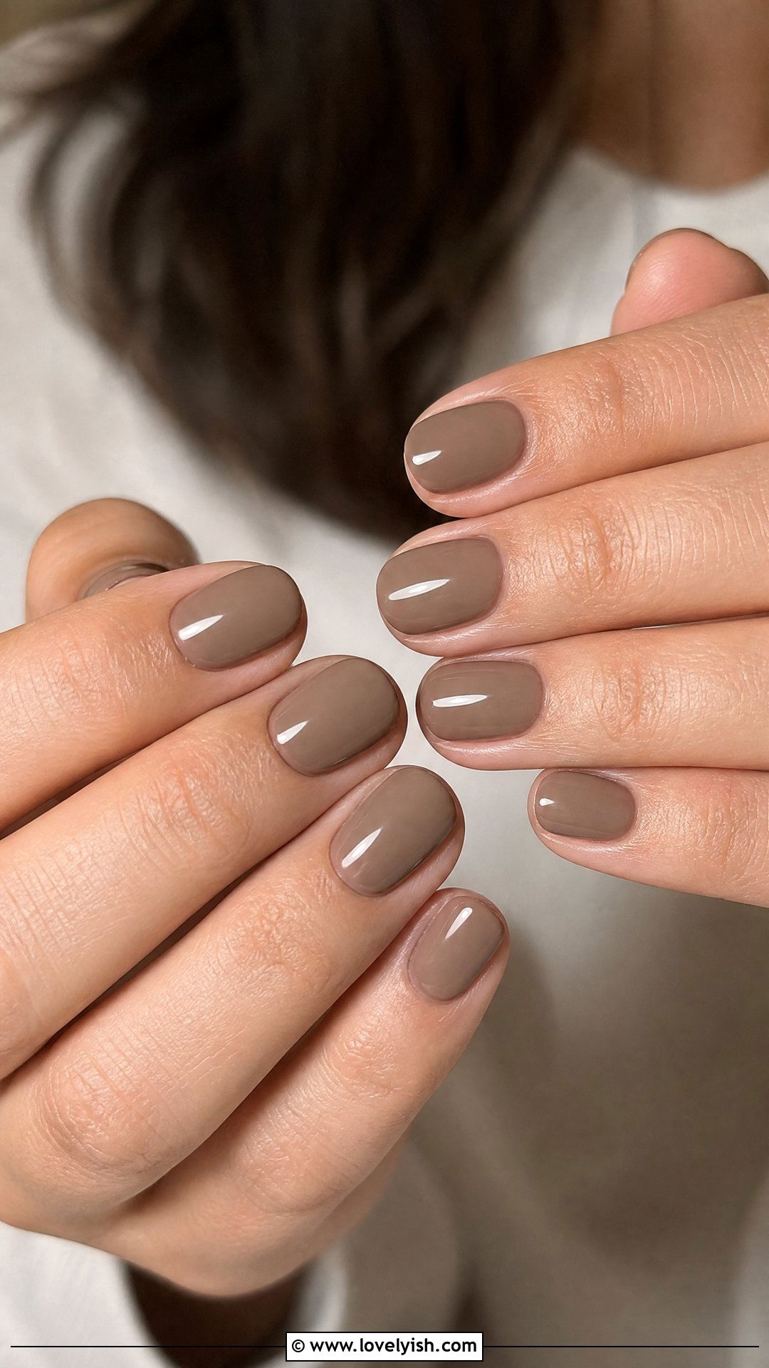 Driftwood Brown Minimalist Nails - 25 beach nail ideas - 25 beach nail ideas