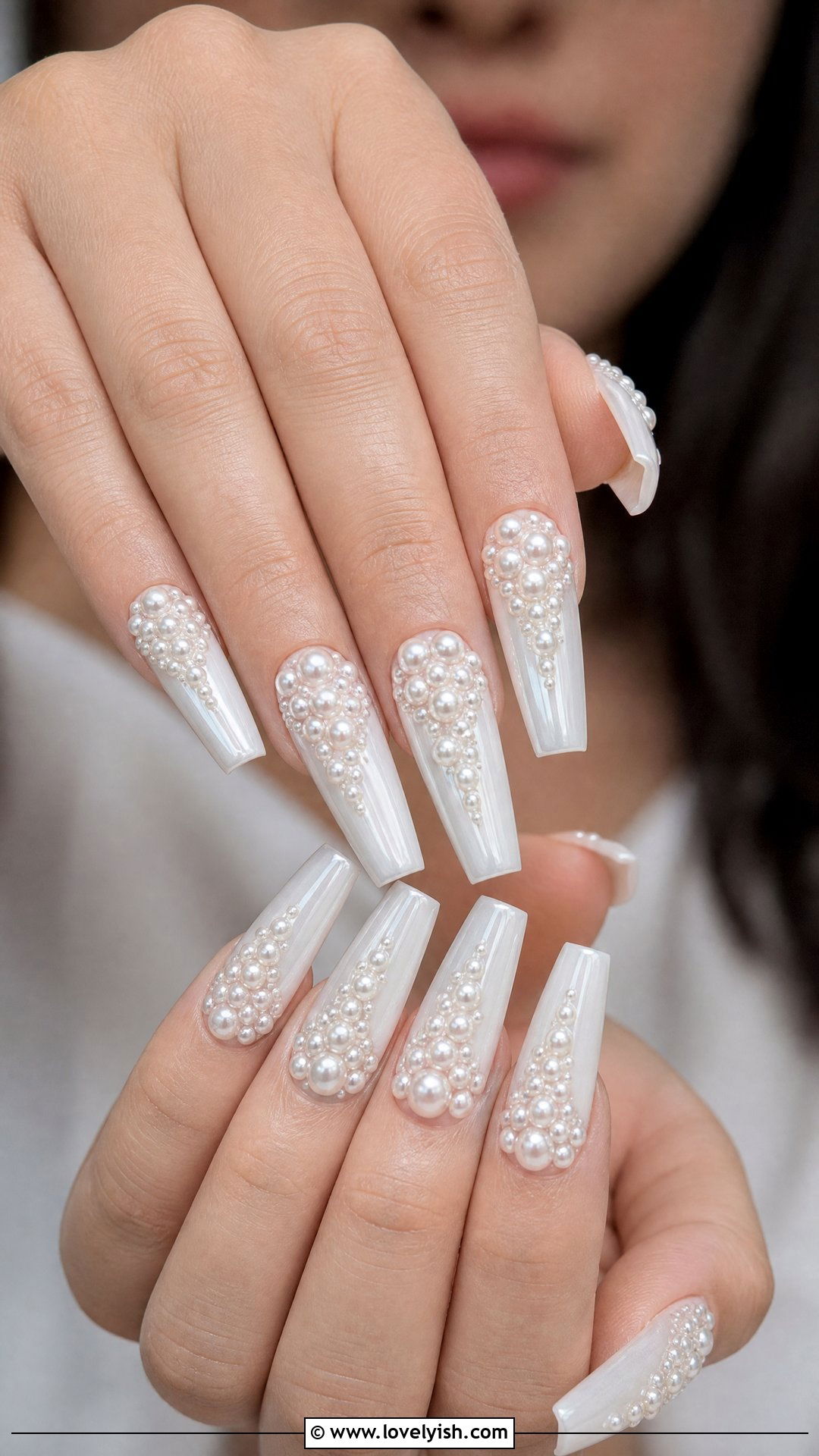 Dripping Pearl Bridal Nails - 50 bridal nails - 50 bridal nails