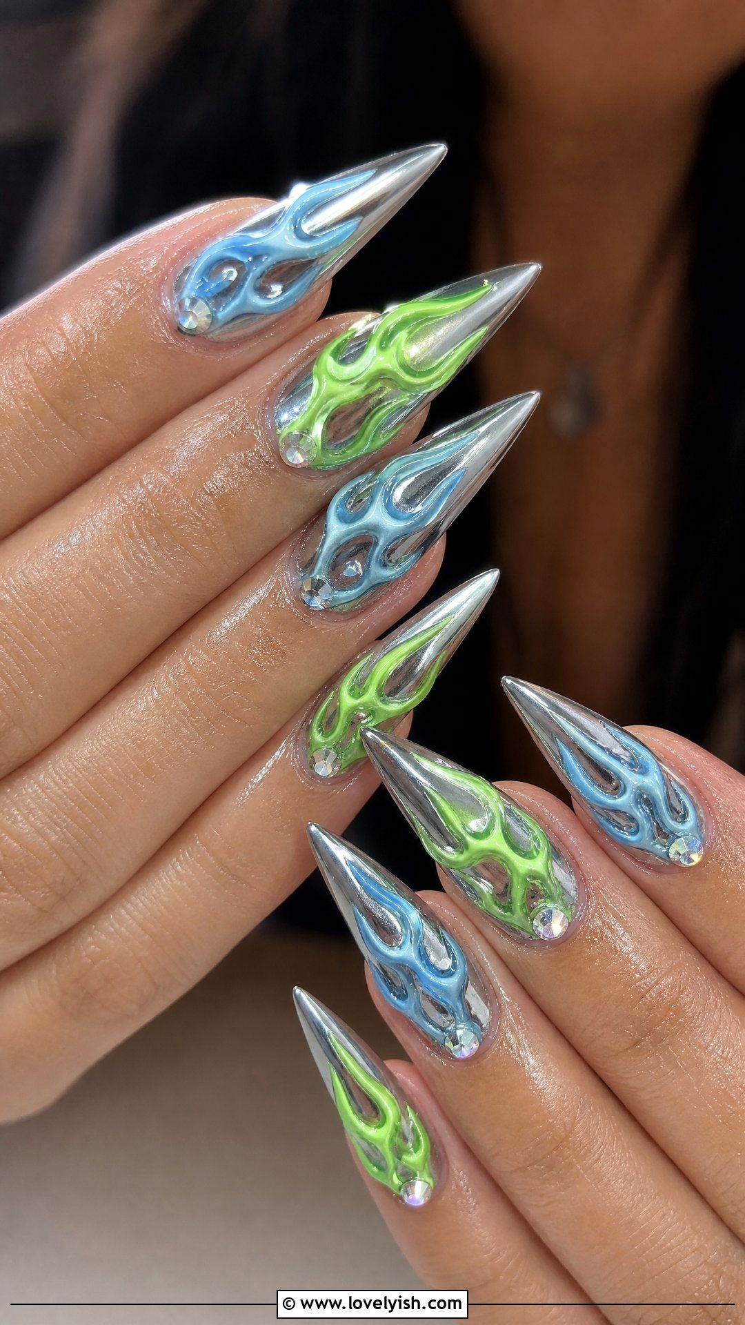 Drippy Flame Nails - 50 crazy nail designs - 50 crazy nail designs