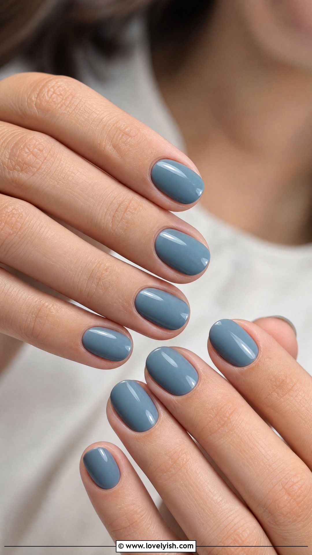 Dusty Blue Muted Nails - 29 nails for older women - 29 nails for older women