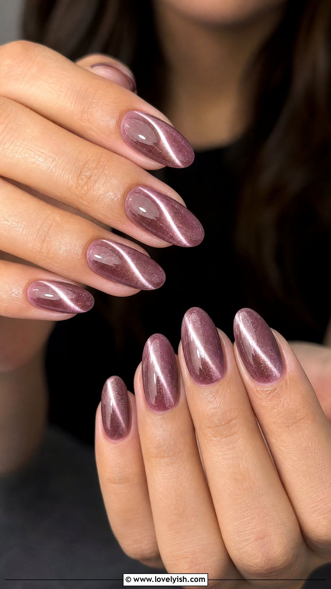 Dusty Mauve Cat Eye Nails - 25 beautiful nail designs - 25 beautiful nail designs