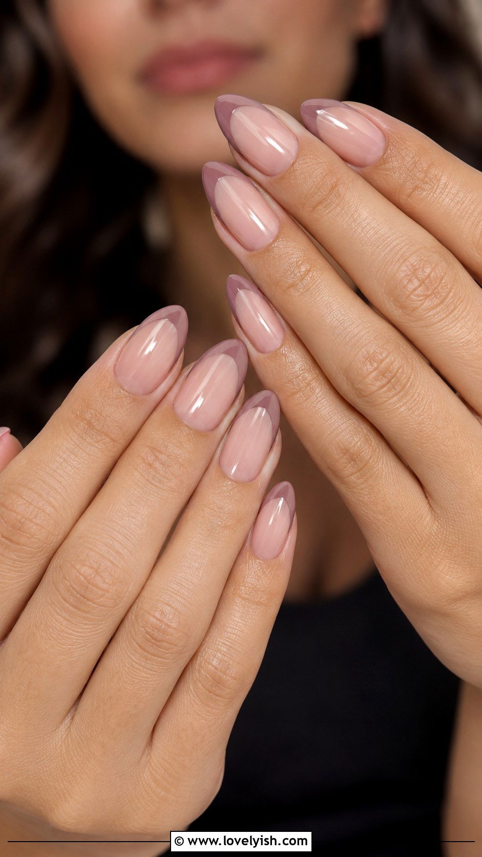 Dusty Mauve French Tip Nails - 38 classy nail designs - 38 classy nail designs