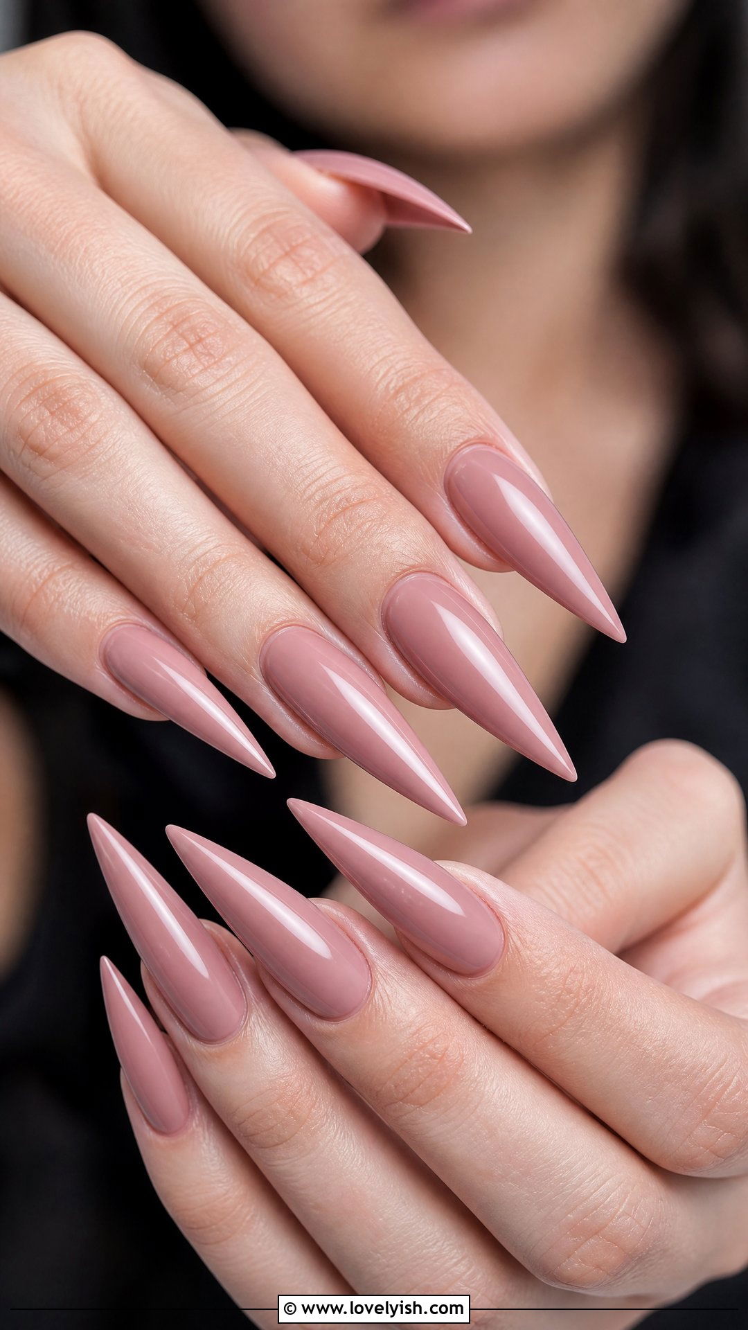 Dusty Pink Stiletto Nails - 50 classy pink nails - 50 classy pink nails