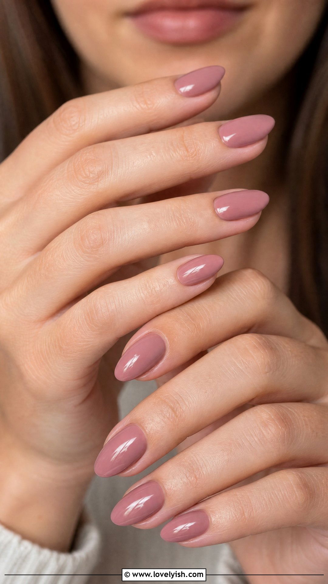 Dusty Rose Almond Nails - 50 easy spring nail designs - 50 easy spring nail designs